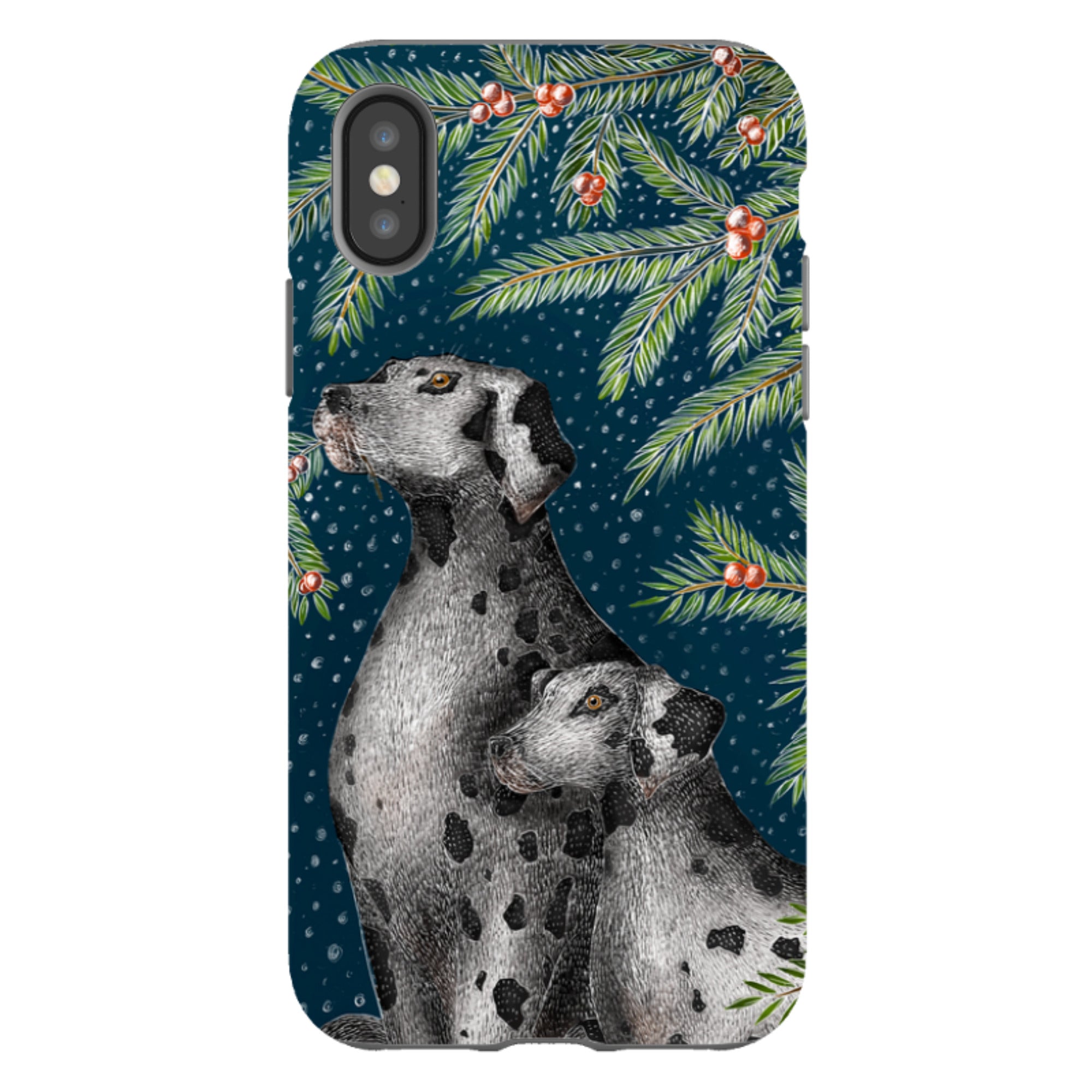 iPhone Tough Case - Christmas Dalmatians By Catherine Rowe