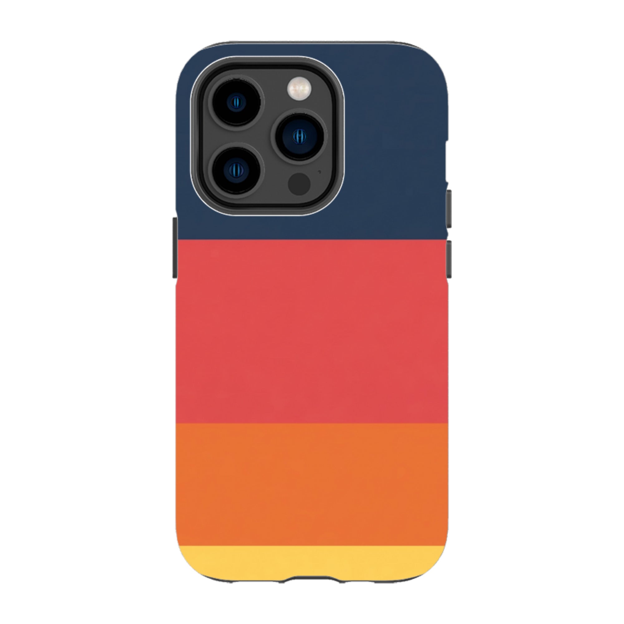 iPhone Tough Case - Navy Blue & Orange Gingham