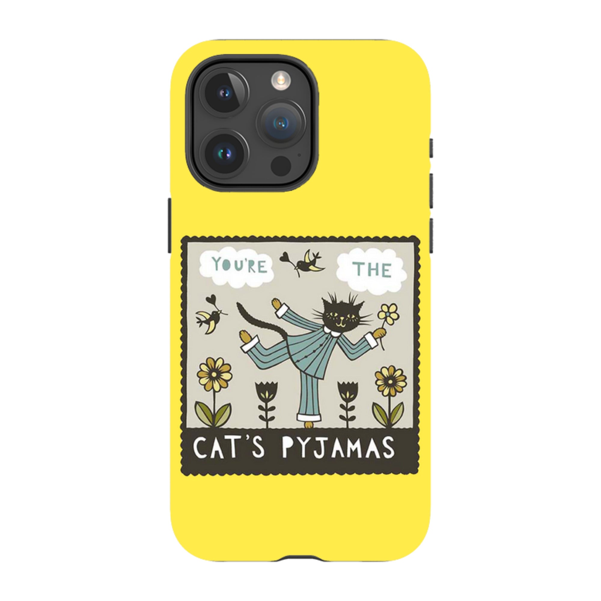 iPhone MagSafe Tough Case -  Cats Pyjamas Yellow By Suzy Taylor