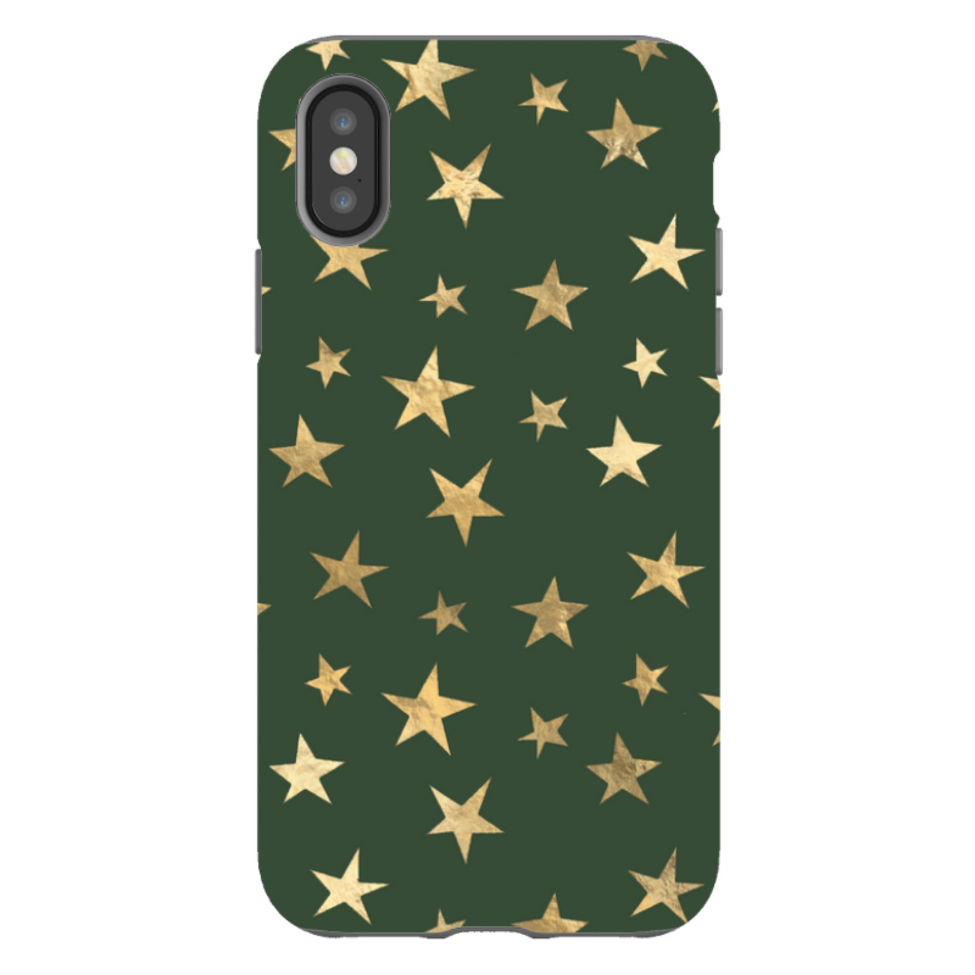 iPhone Tough Case - Green and Gold Stars