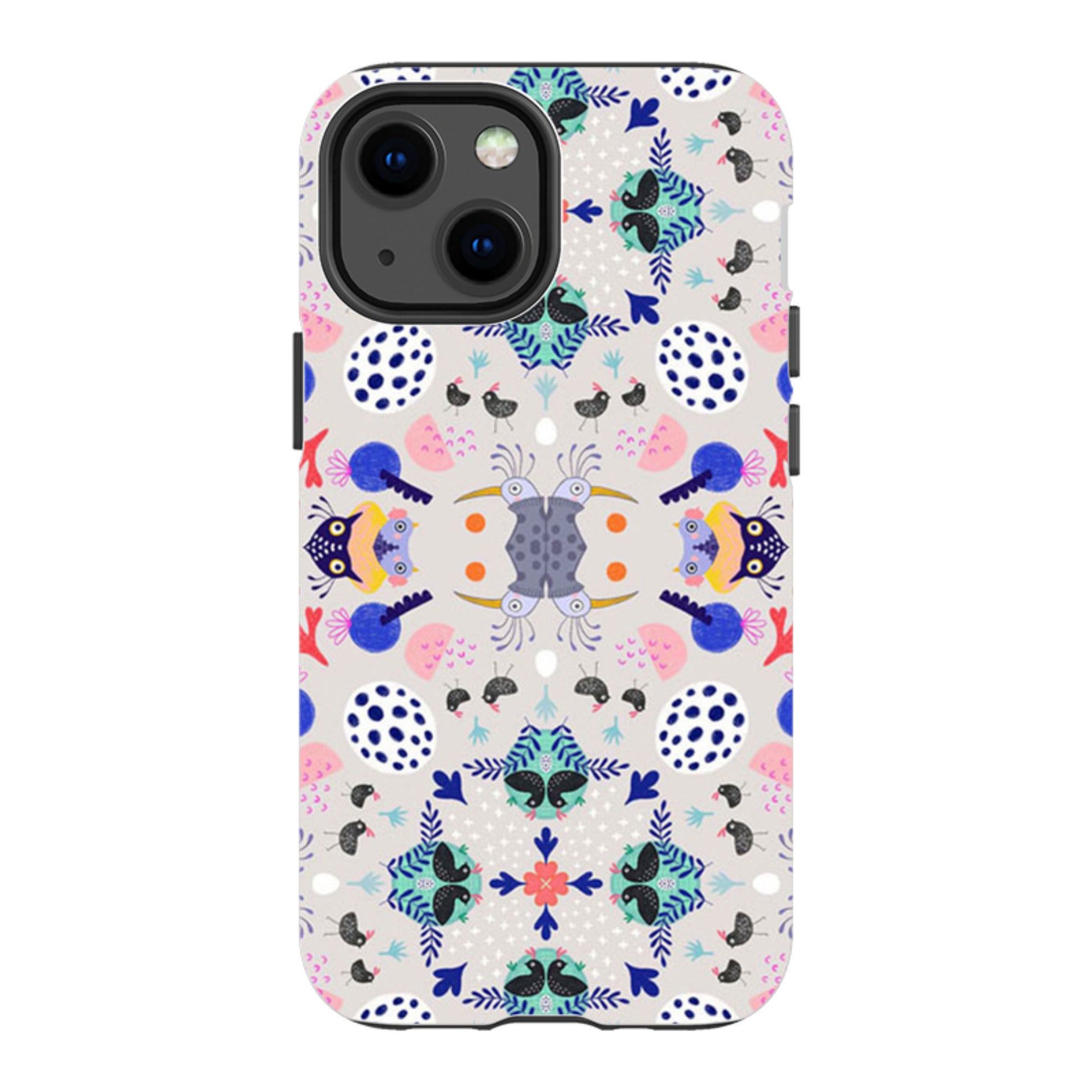 iPhone Tough Case - Crazy Bird Pattern By Mia Underwood
