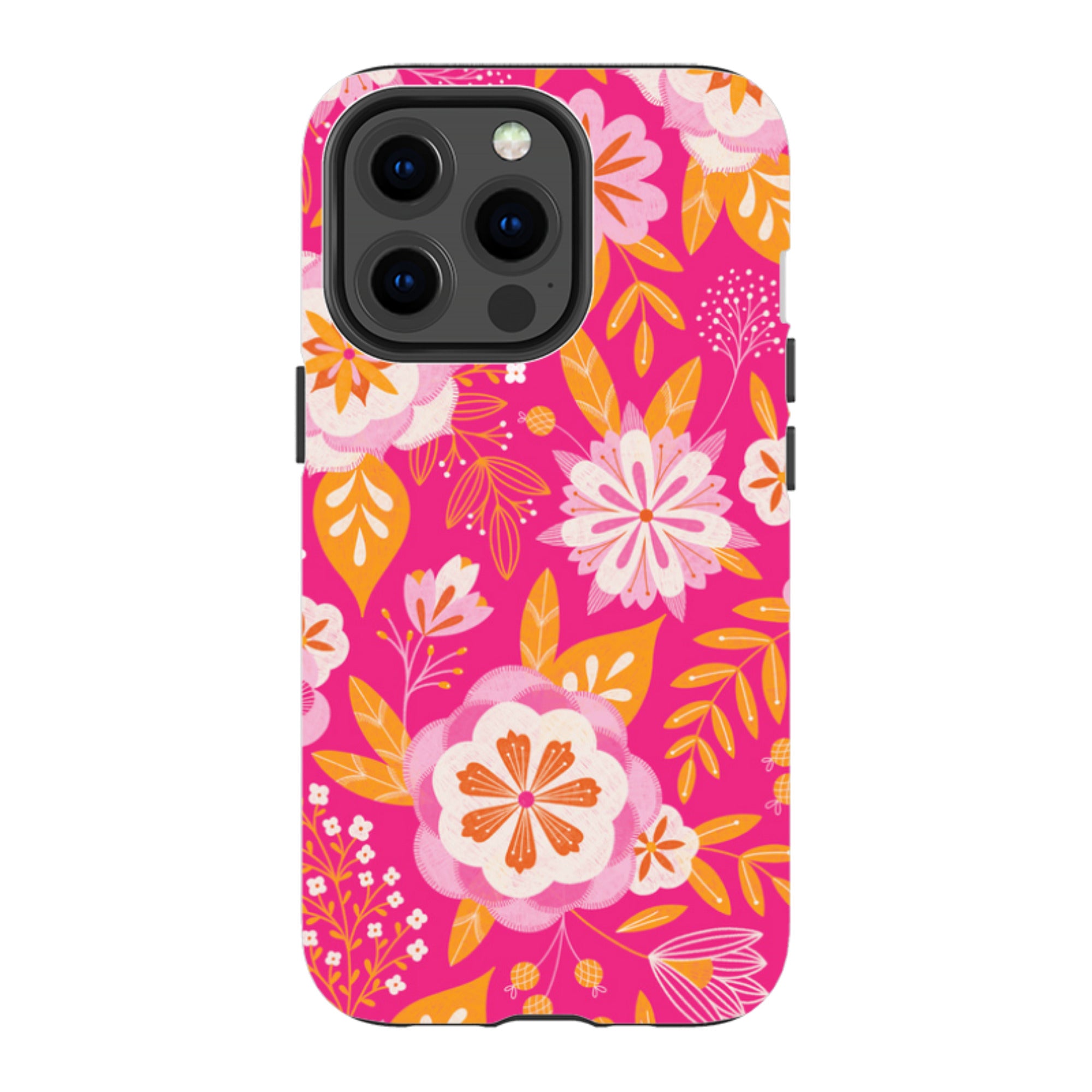 iPhone MagSafe Tough Case -  Big Bold Blooms Pink By Jenny Zemanek