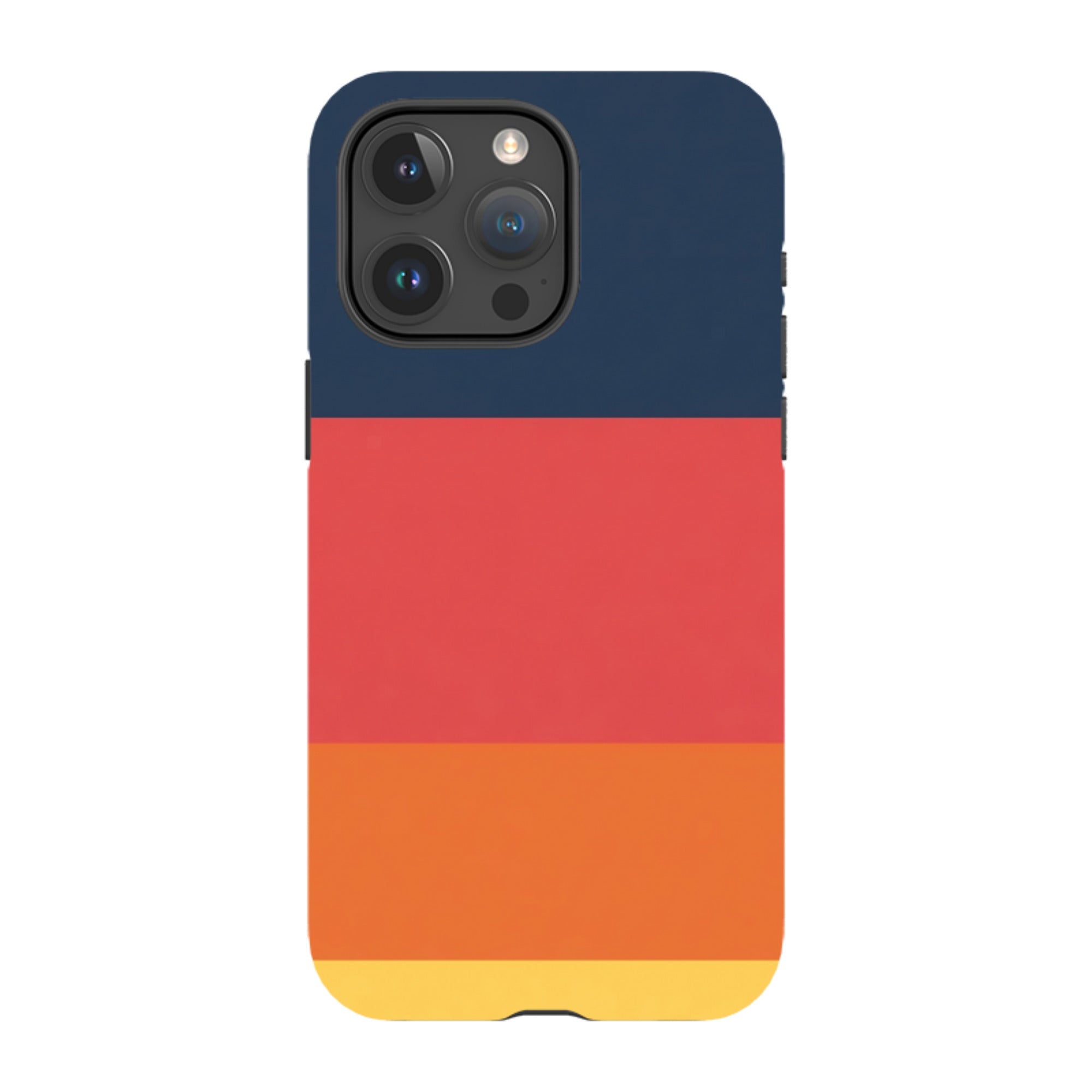 iPhone Tough Case - Navy Blue & Orange Gingham