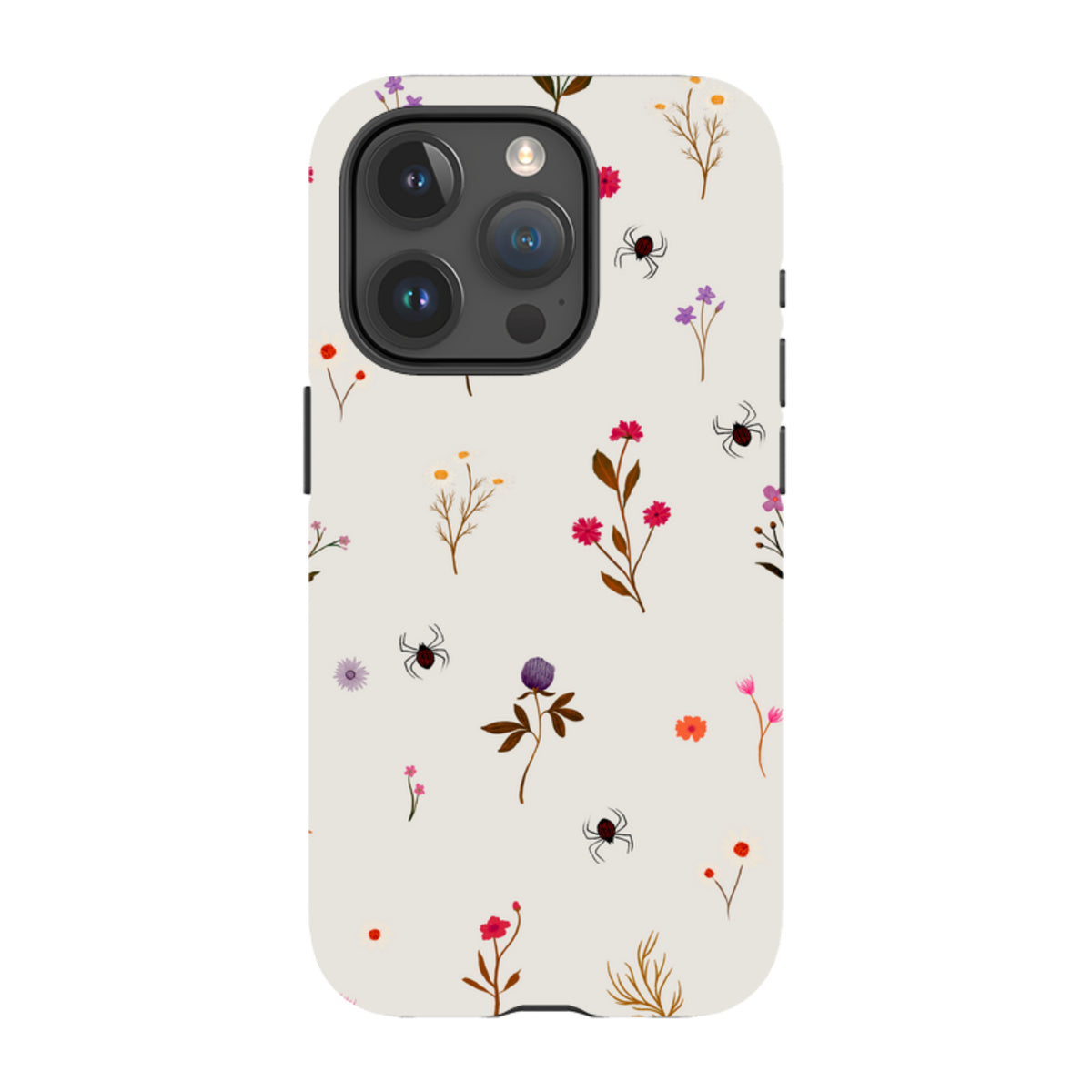 iPhone Tough Case - Florals and Spiders - Stone By Katherine Quinn
