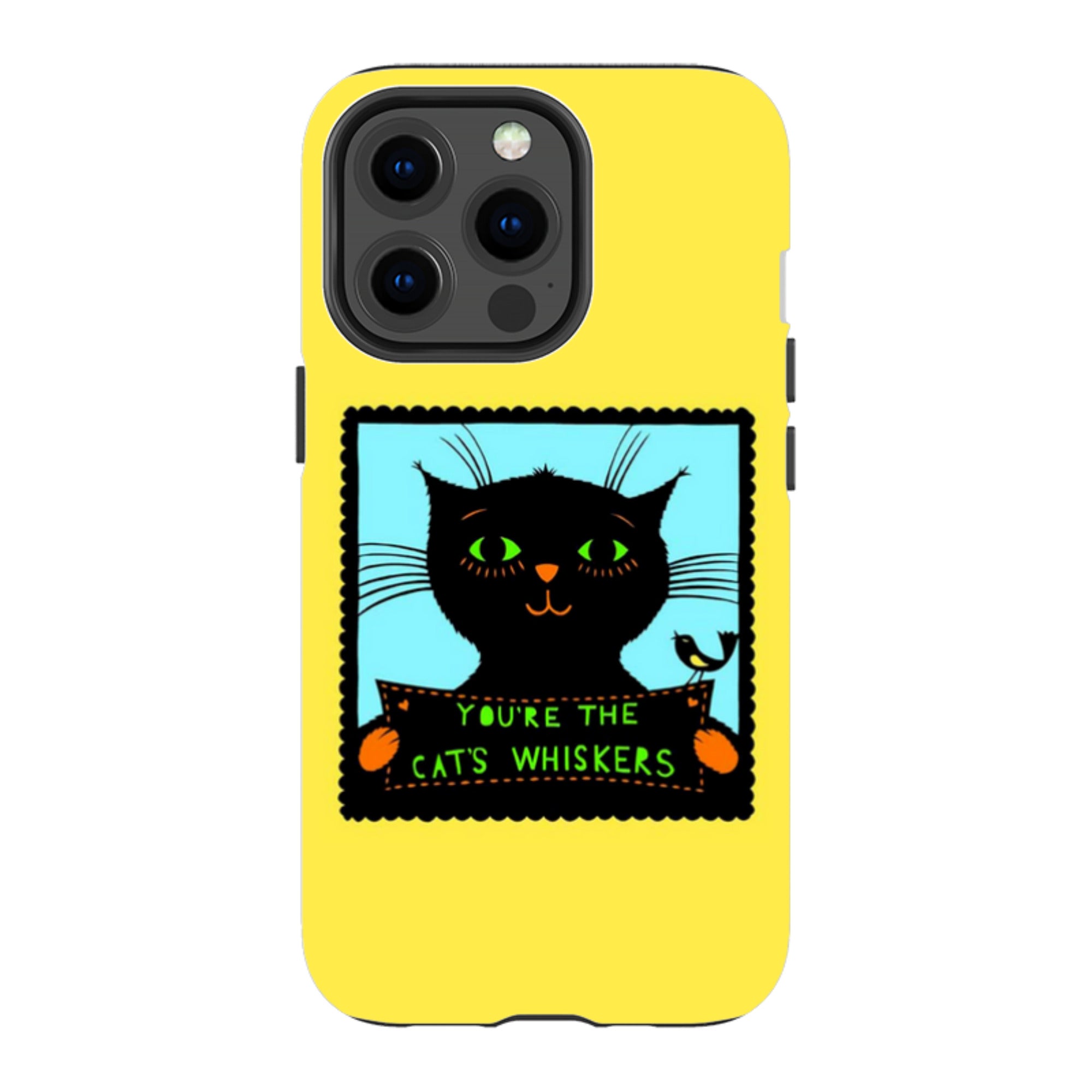 iPhone Tough Case - Cats Whiskers Yellow By Suzy Taylor