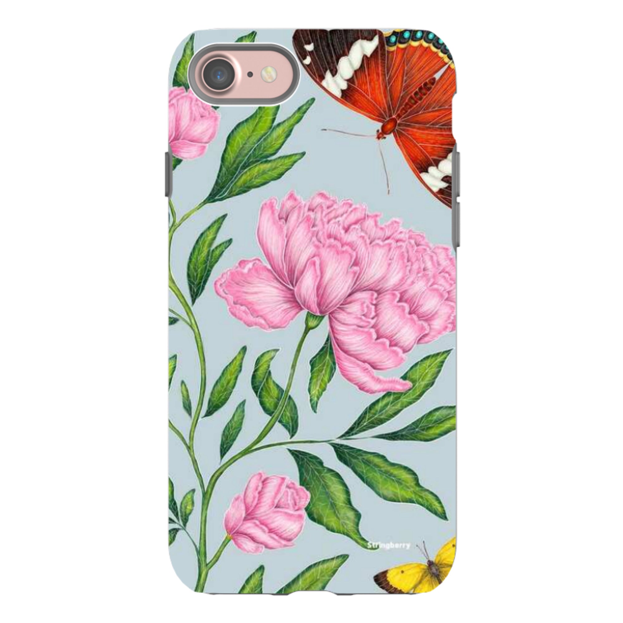 iPhone Tough Case - Butterflies And Peonies By Catherine Rowe