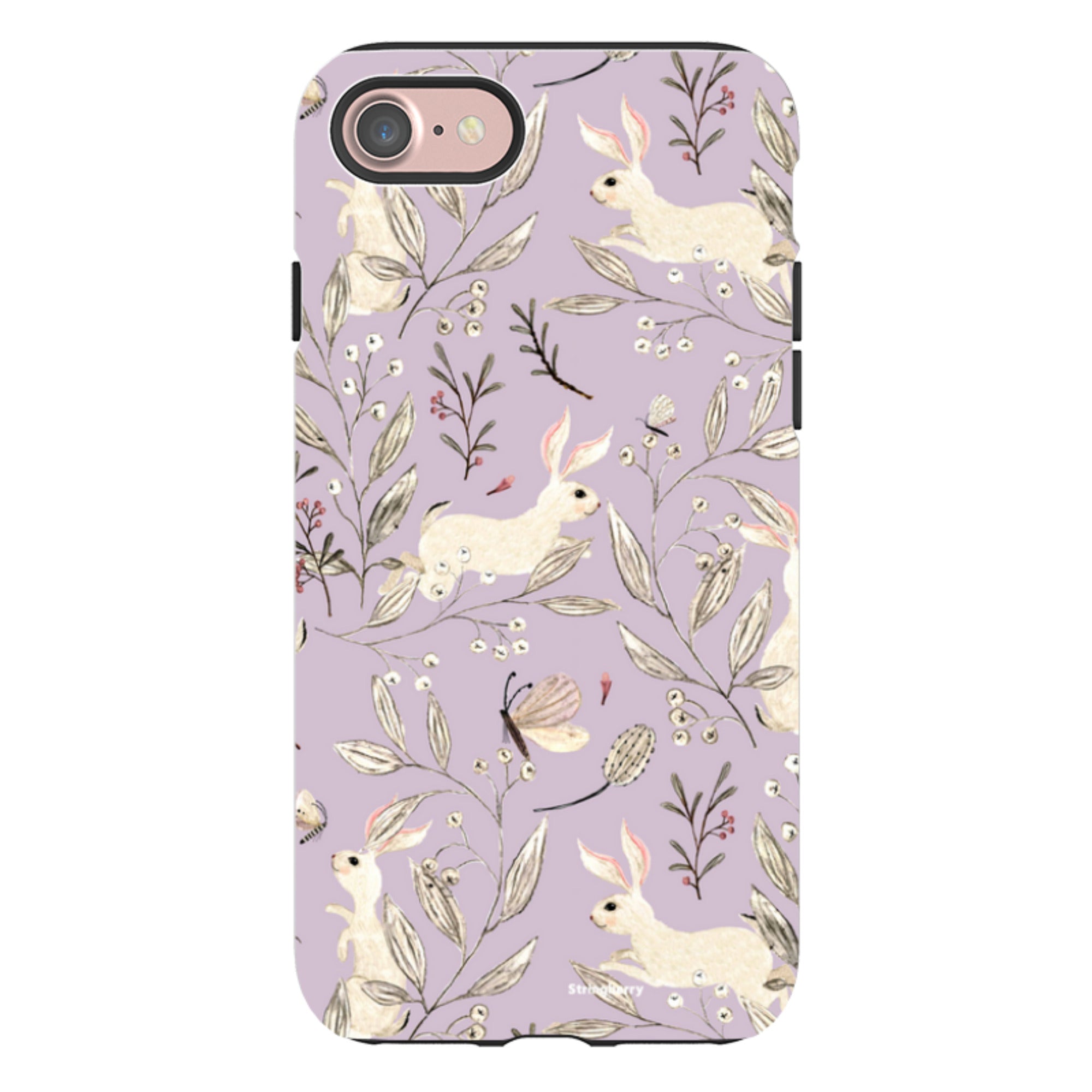 iPhone Tough Case - Bunnies Mauve By Katherine Quinn