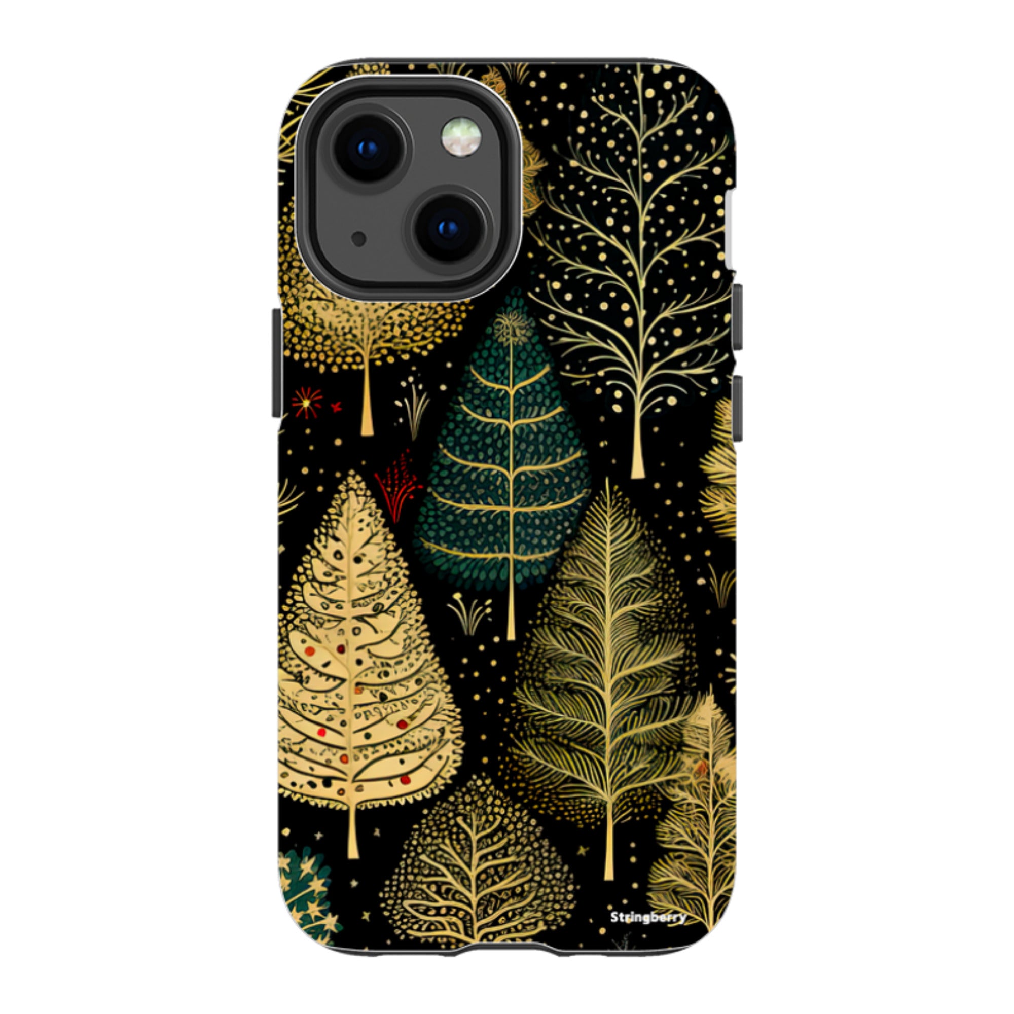 iPhone Tough Case - Golden Xmas Trees