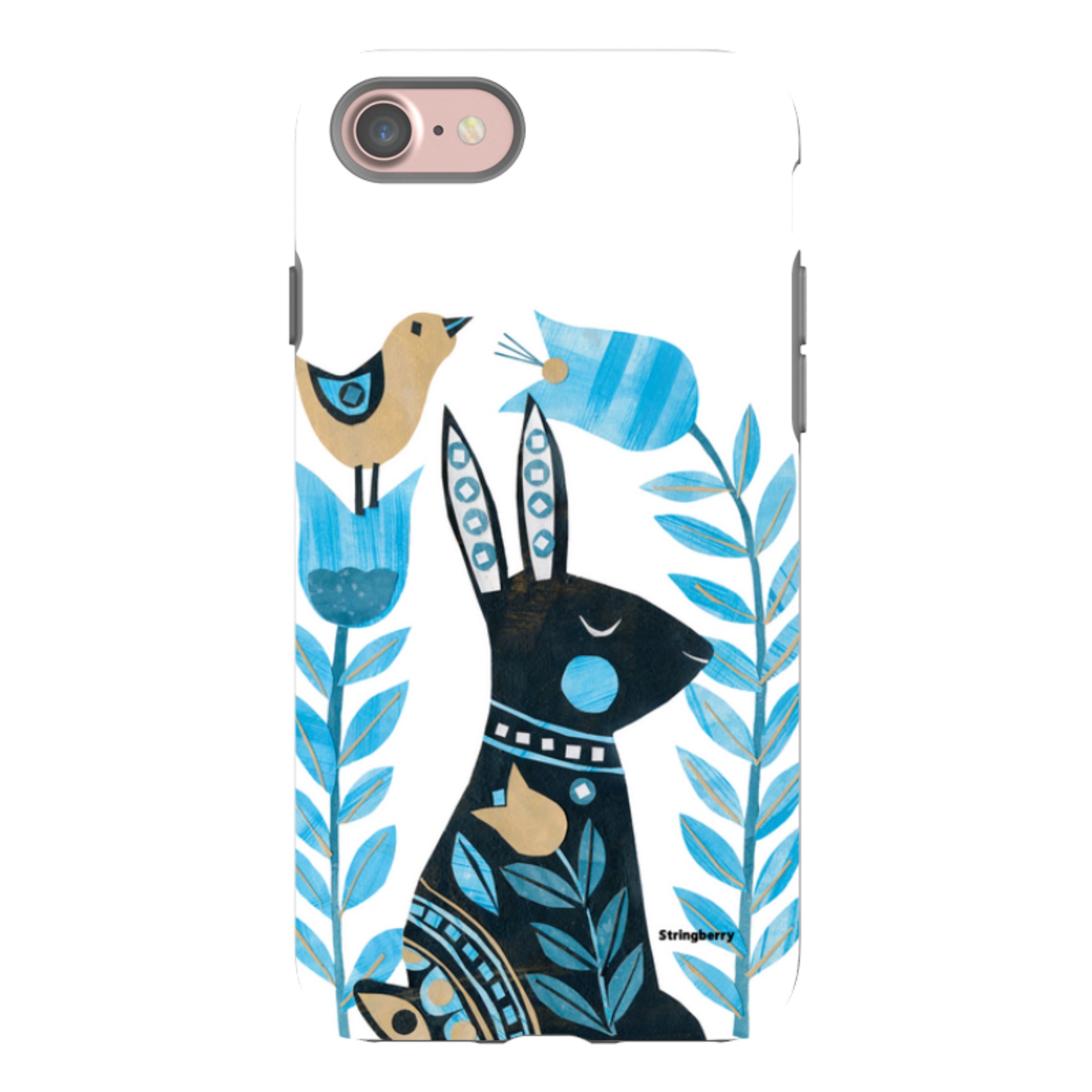 iPhone Tough Case - Folk Rabbit By Tracey English