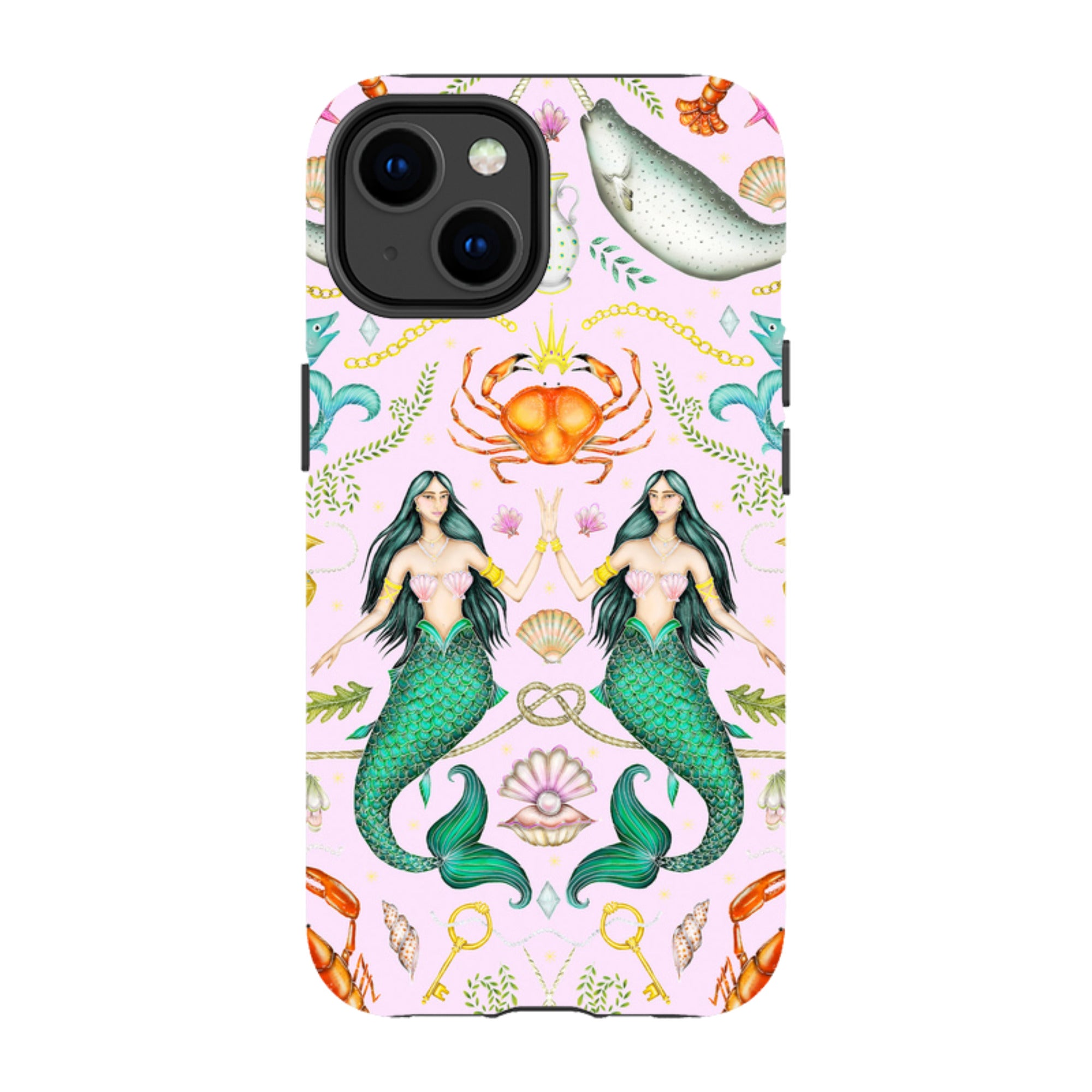 iPhone MagSafe Tough Case - Tritons Treasure Pink By Catherine Rowe