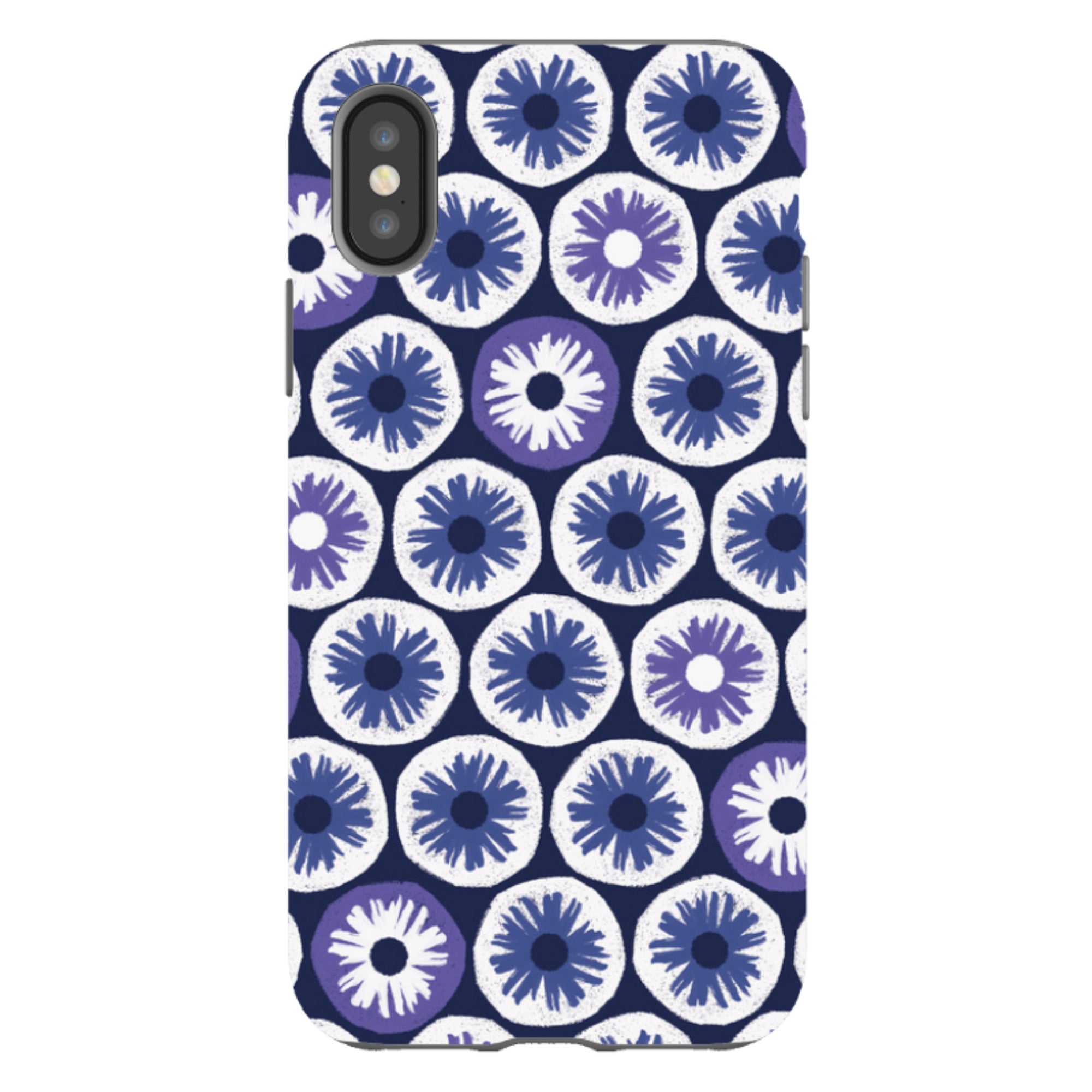iPhone Tough Case - Penny Flowers Blue By Ali Brookes