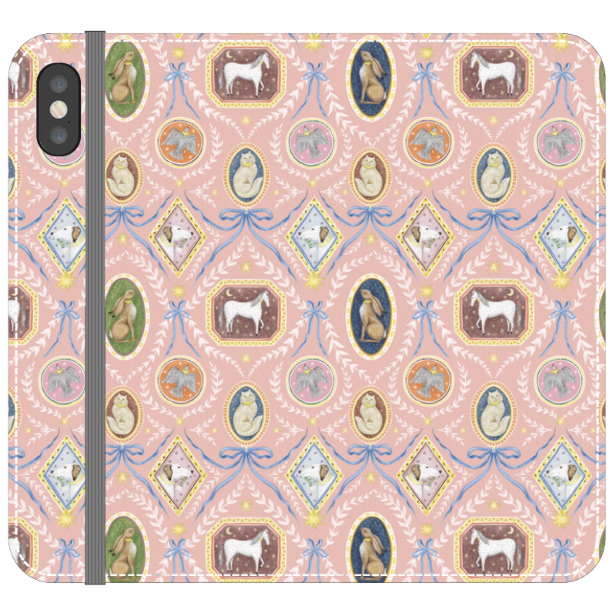 Charleston Peach Pink Wallet Case By Catherine Rowe
