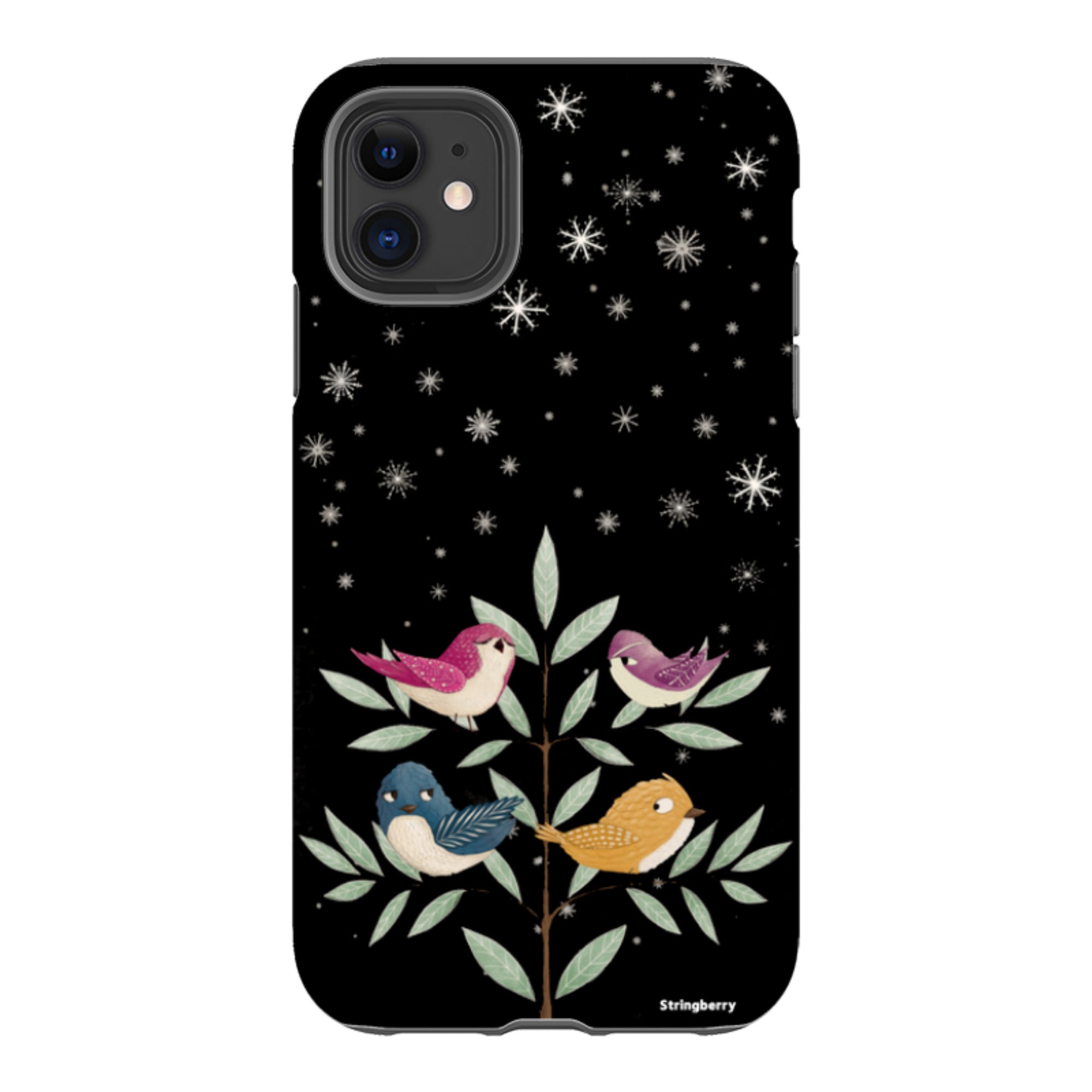 iPhone Tough Case - Garden Birds Black By Maja Lindberg