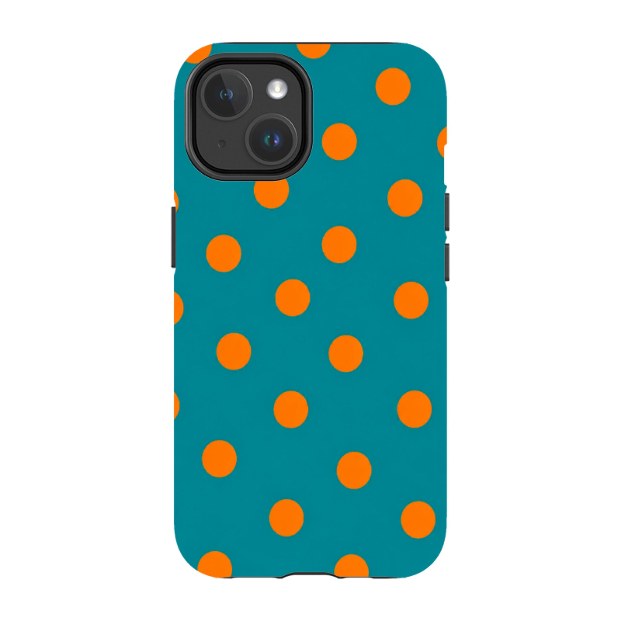 iPhone MagSafe Tough Case - Teal & Orange Polka Dot