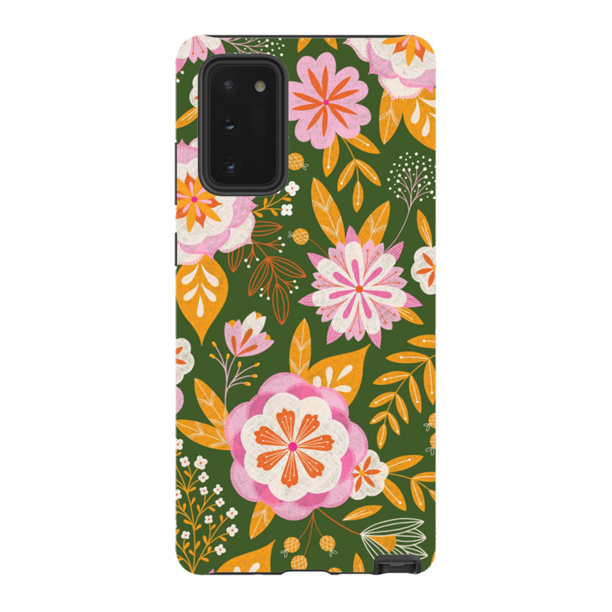 Samsung Tough Case - Big Bold Blooms Green By Jenny Zemanek
