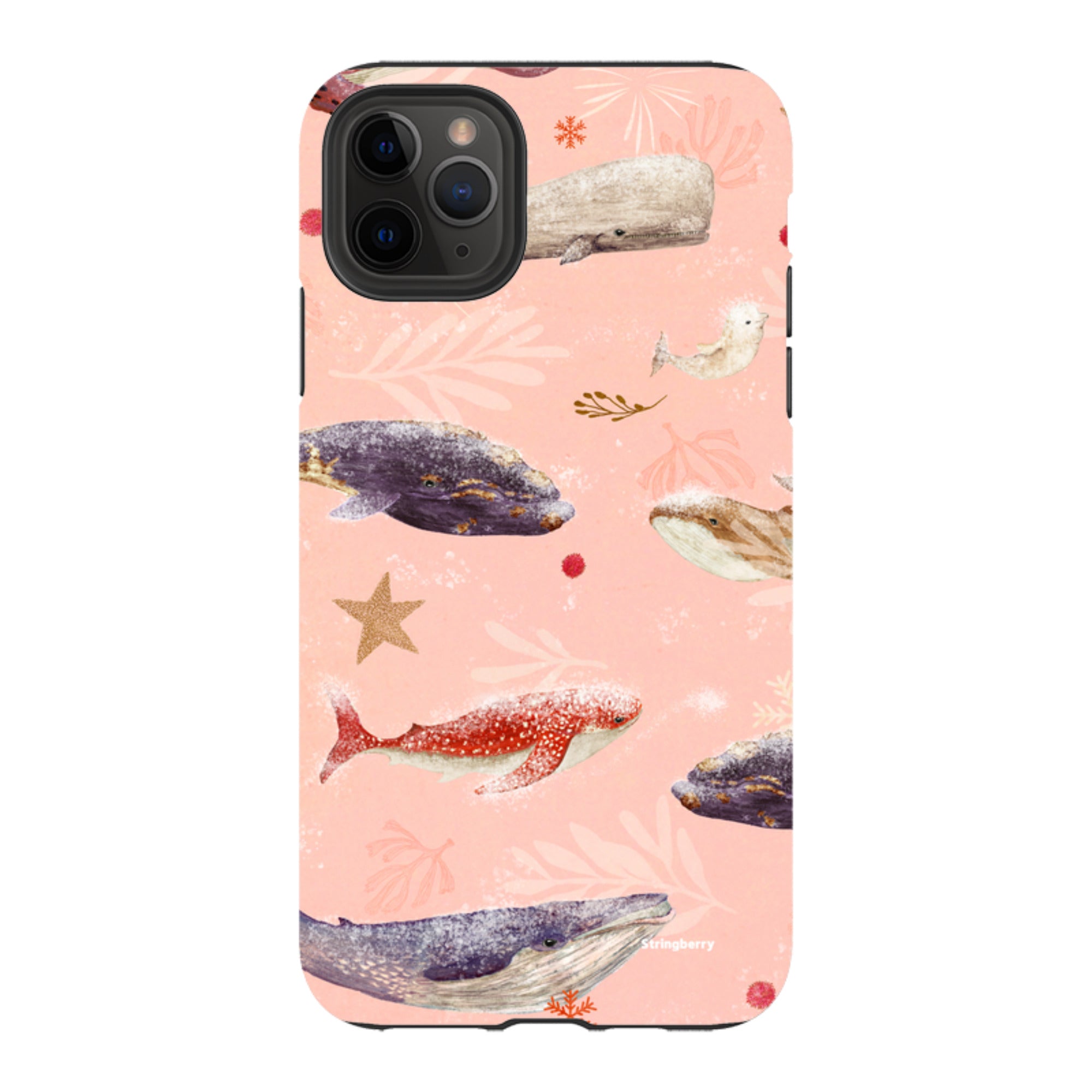 iPhone Tough Case - Sugar Plum Whales By Katherine Quinn