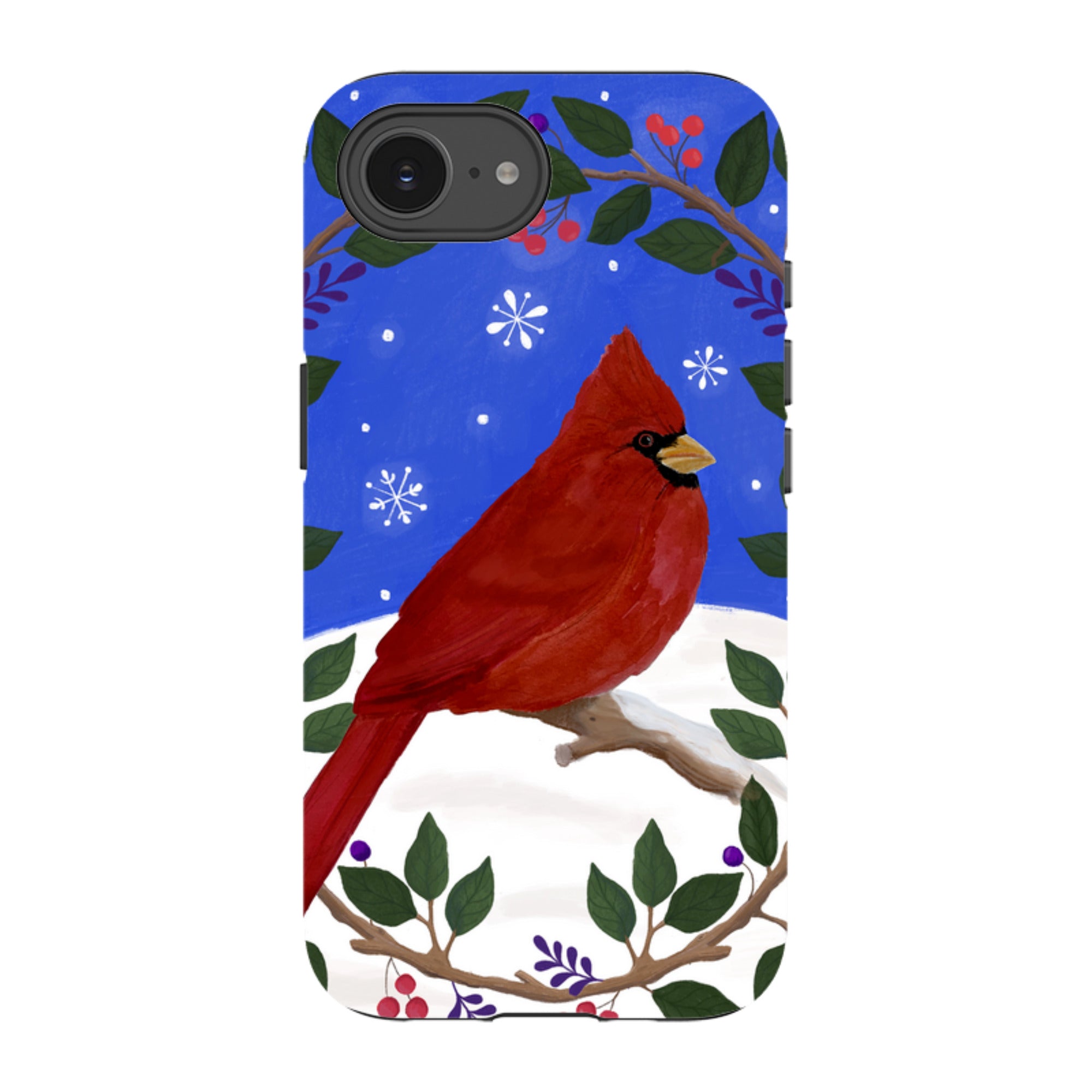 iPhone Tough Case - Cardinal Wreath By Bex Parkin
