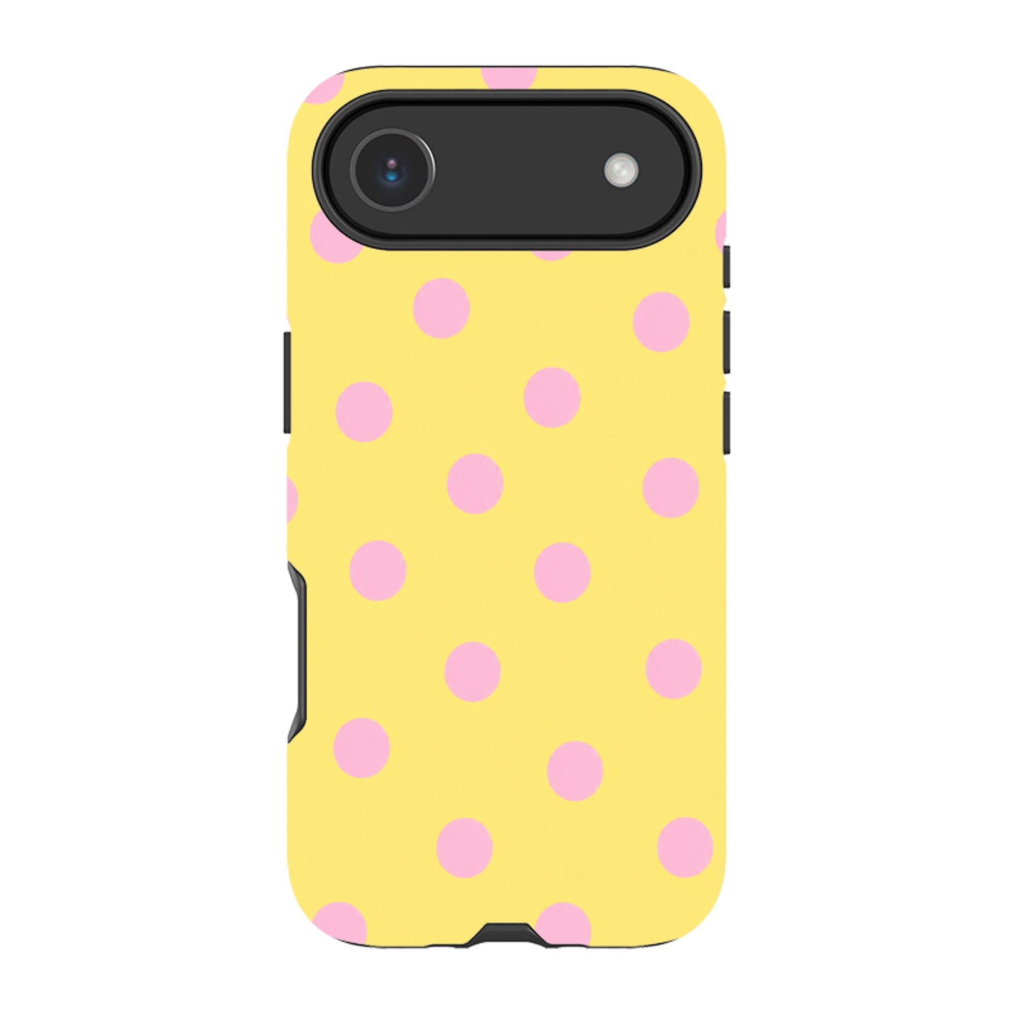 iPhone Tough Case - Yellow & Pink Polka Dot