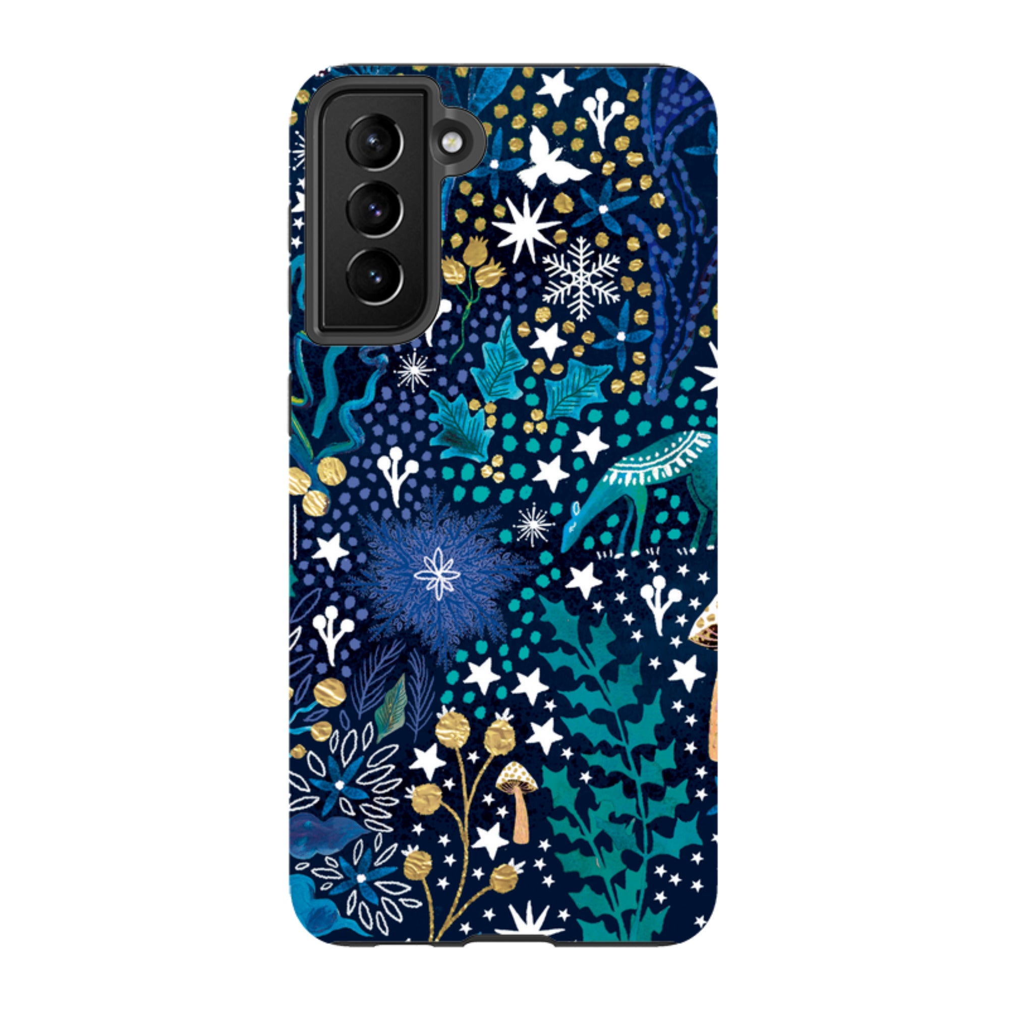 Samsung Tough Case - Winter Flowers Teal By Emma Frances Grant
