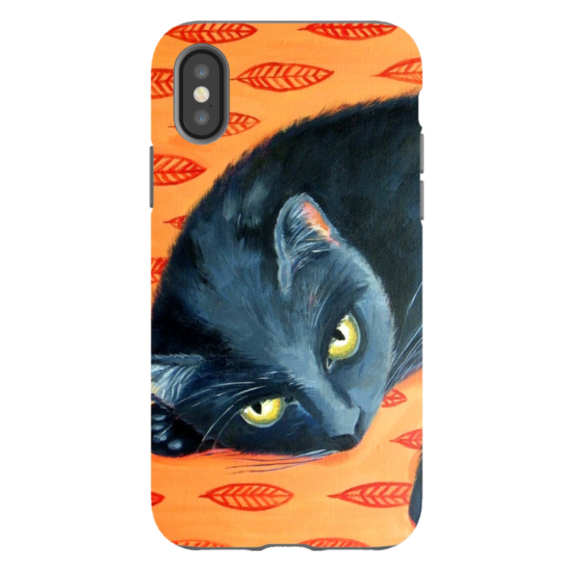iPhone Tough Case - Black Cat By Mary Stubberfield