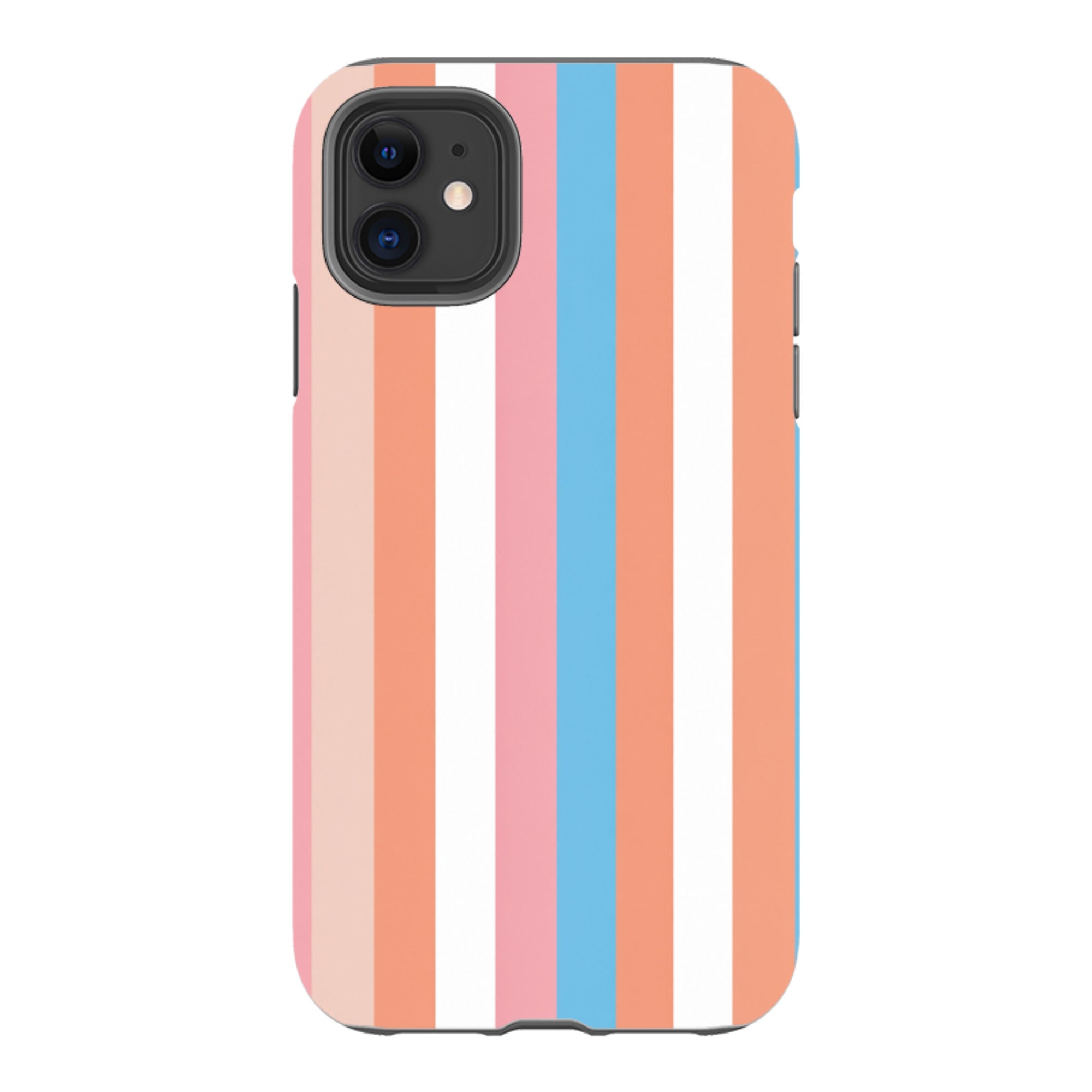 iPhone Tough Case - Coral Pink Stripe