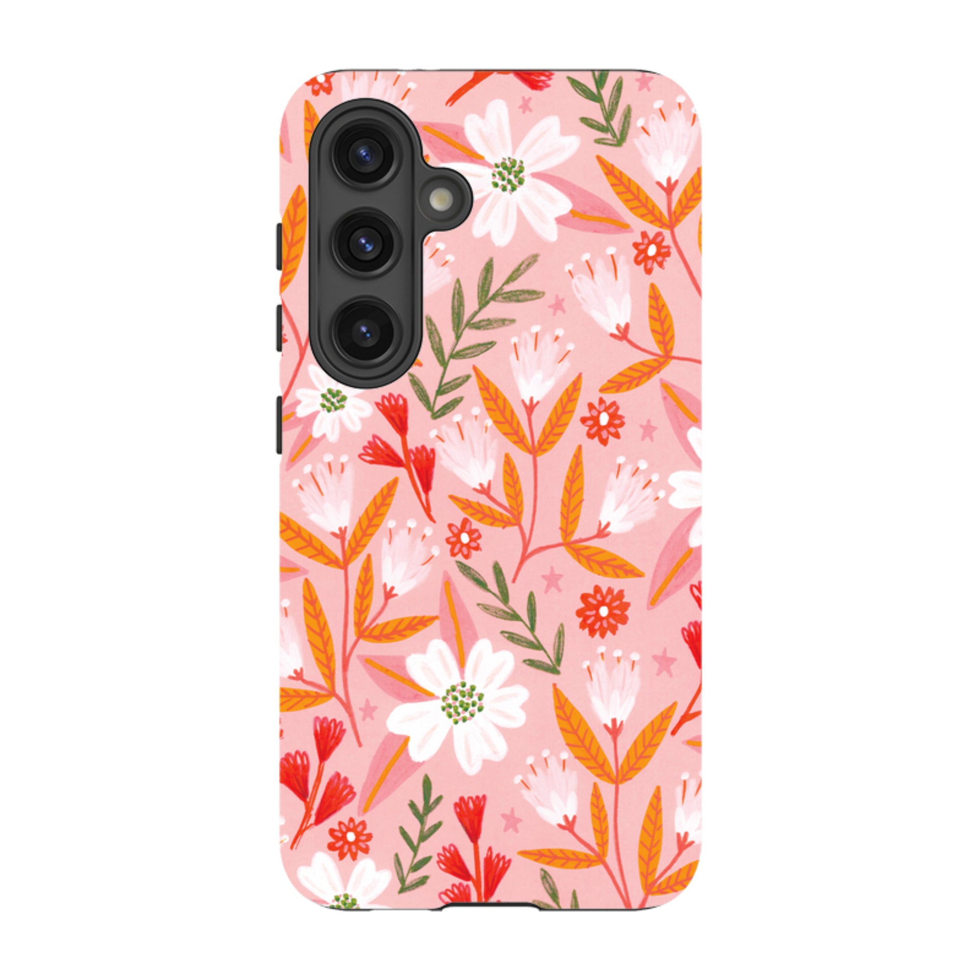 Samsung Tough Case - Pink And Orange Florals By Lee Foster Wilson