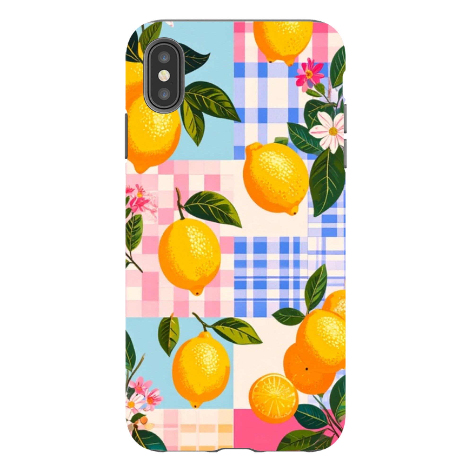 iPhone Tough Case - Lemons and Checks
