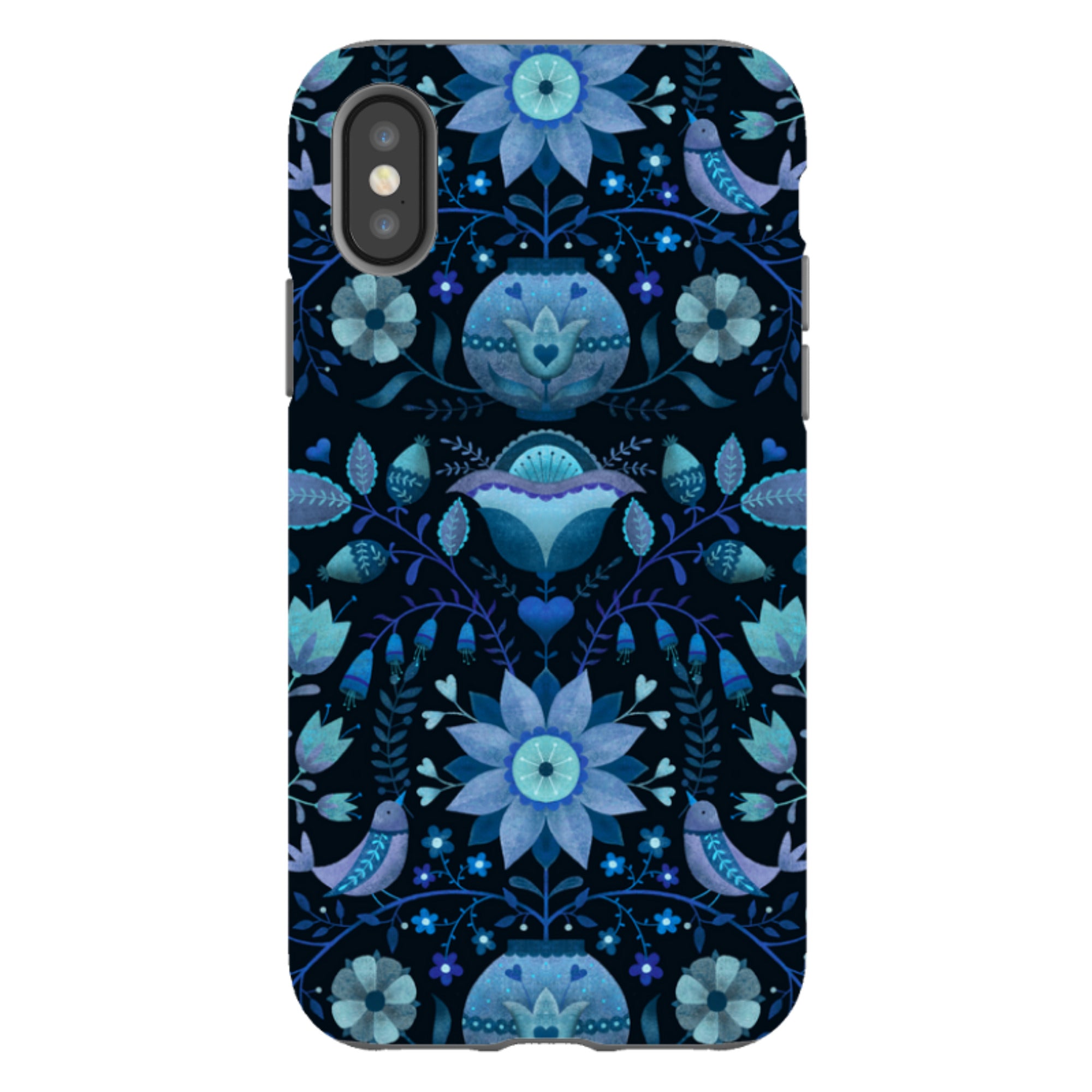 iPhone Tough Case - Blue Folk By Suzy Taylor