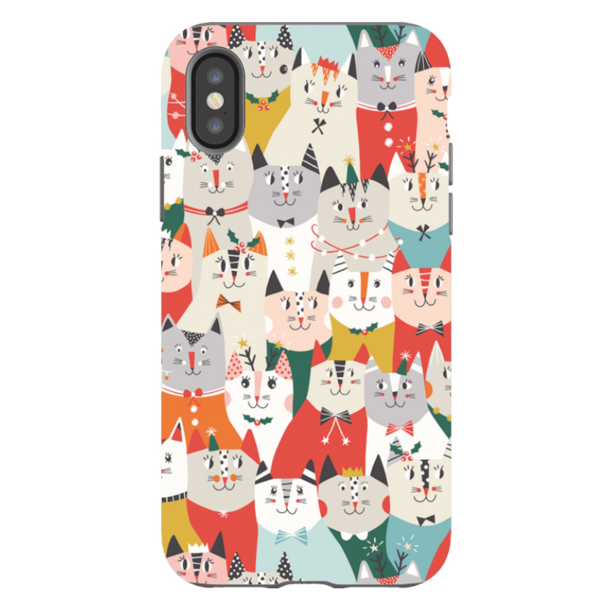 iPhone Tough Case - Christmas Cats By Ali Brookes