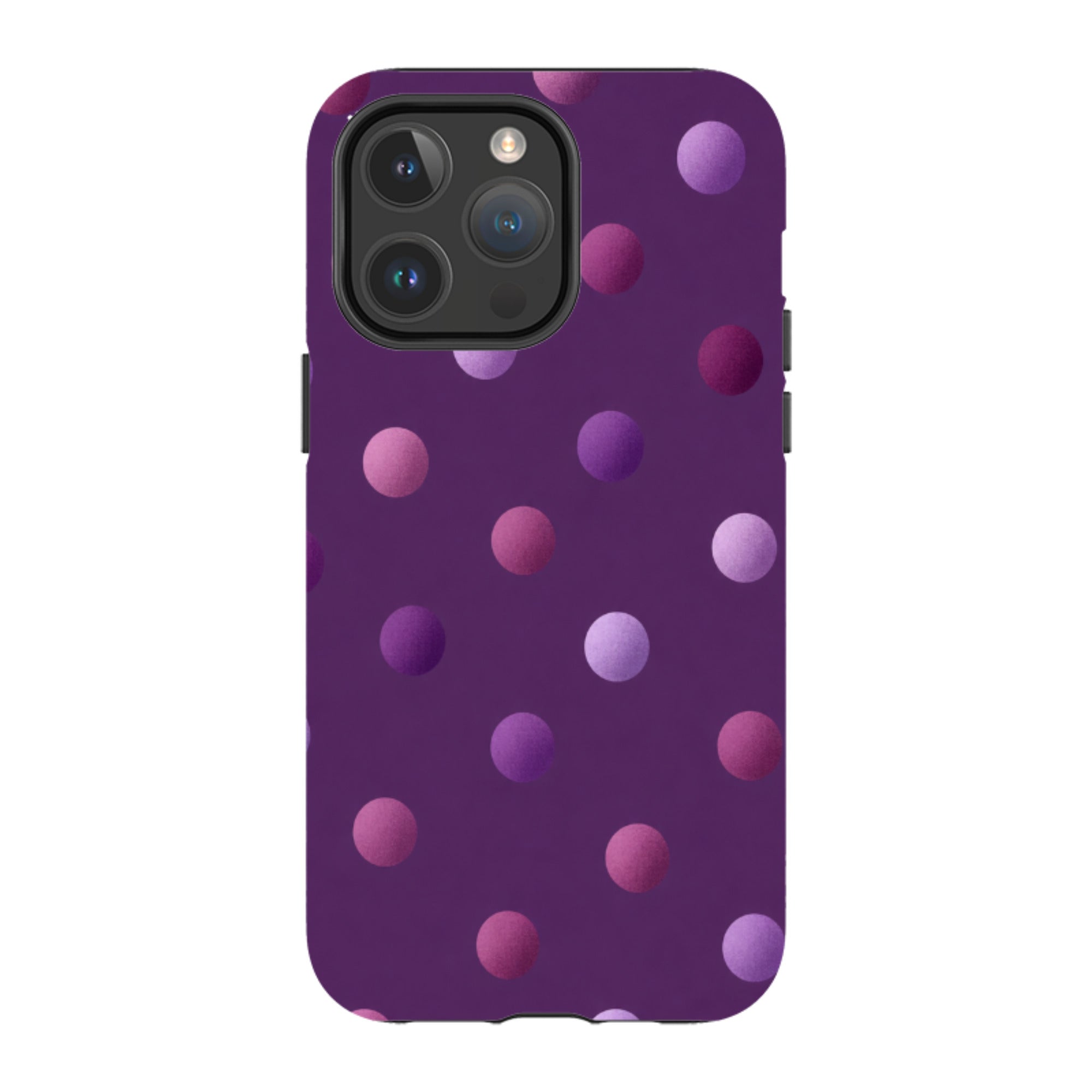 iPhone MagSafe Tough Case - Purple Polka Dot