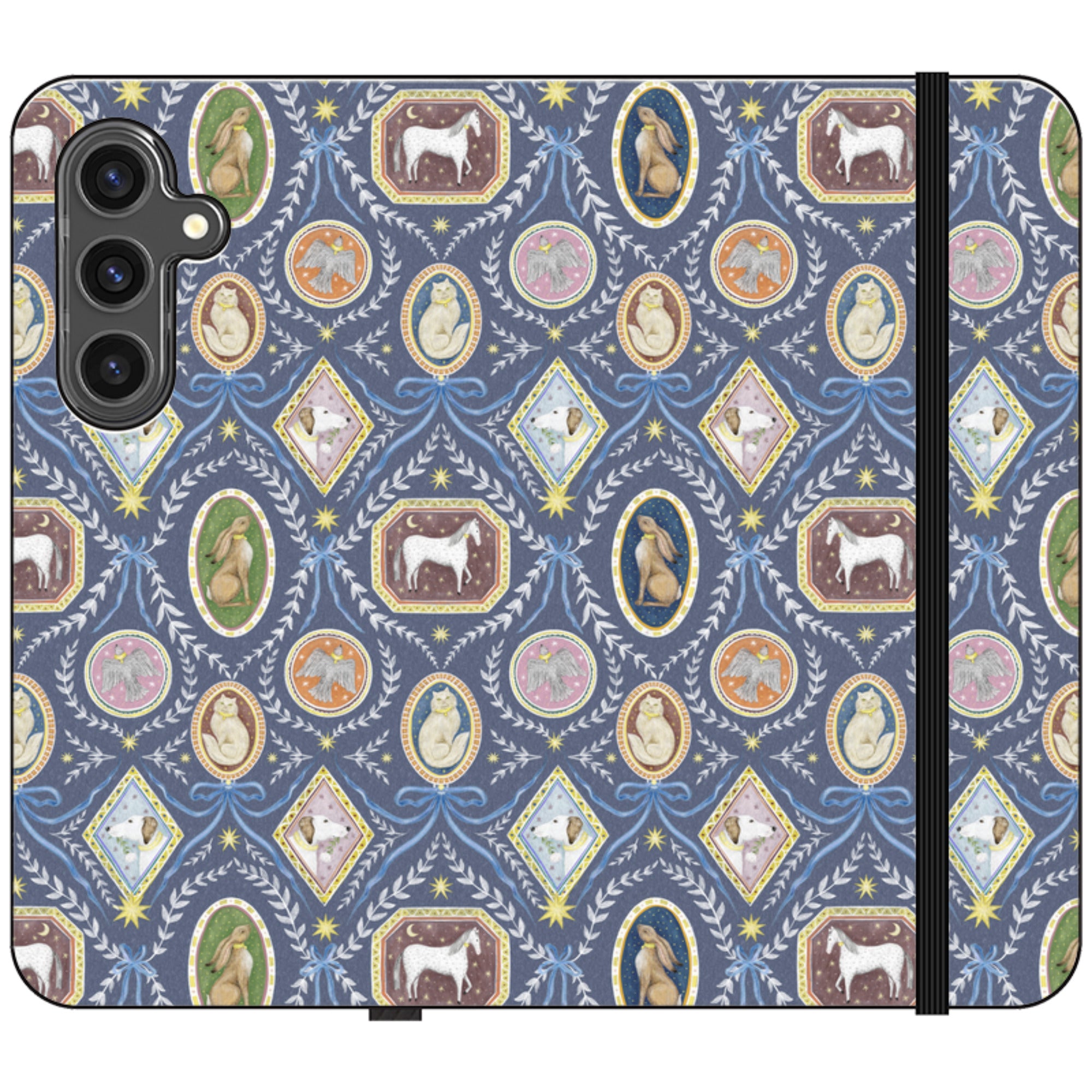 Charleston Dusk Blue Wallet Case By Catherine Rowe