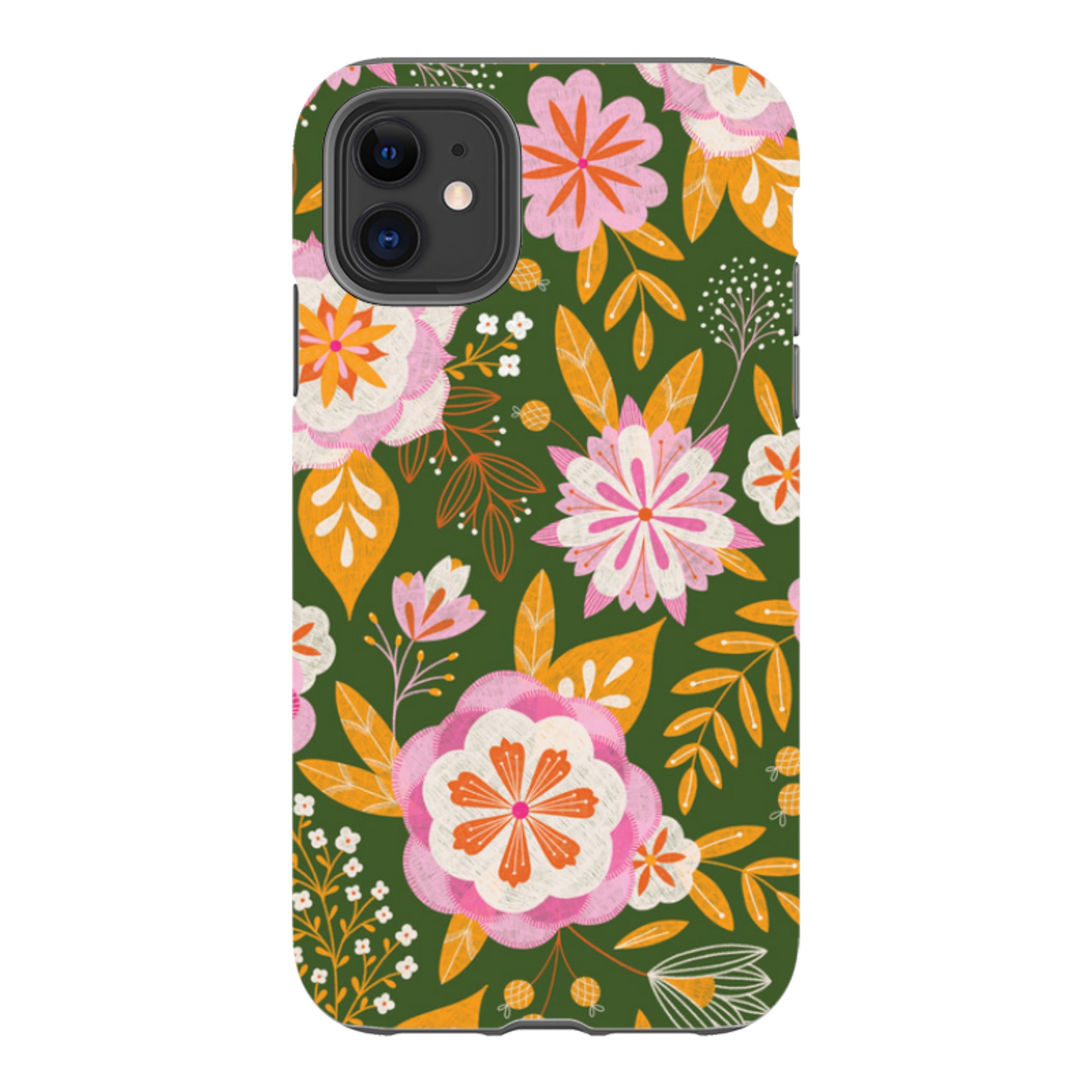 iPhone Tough Case - Big Bold Blooms Green By Jenny Zemanek