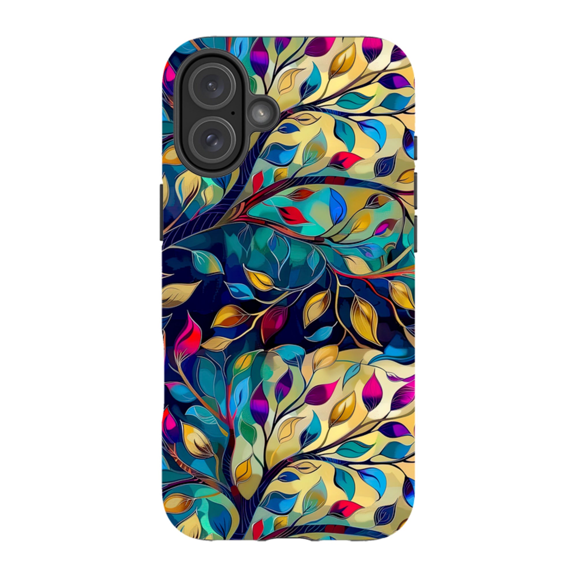 iPhone MagSafe Tough Case - Teal Leaves