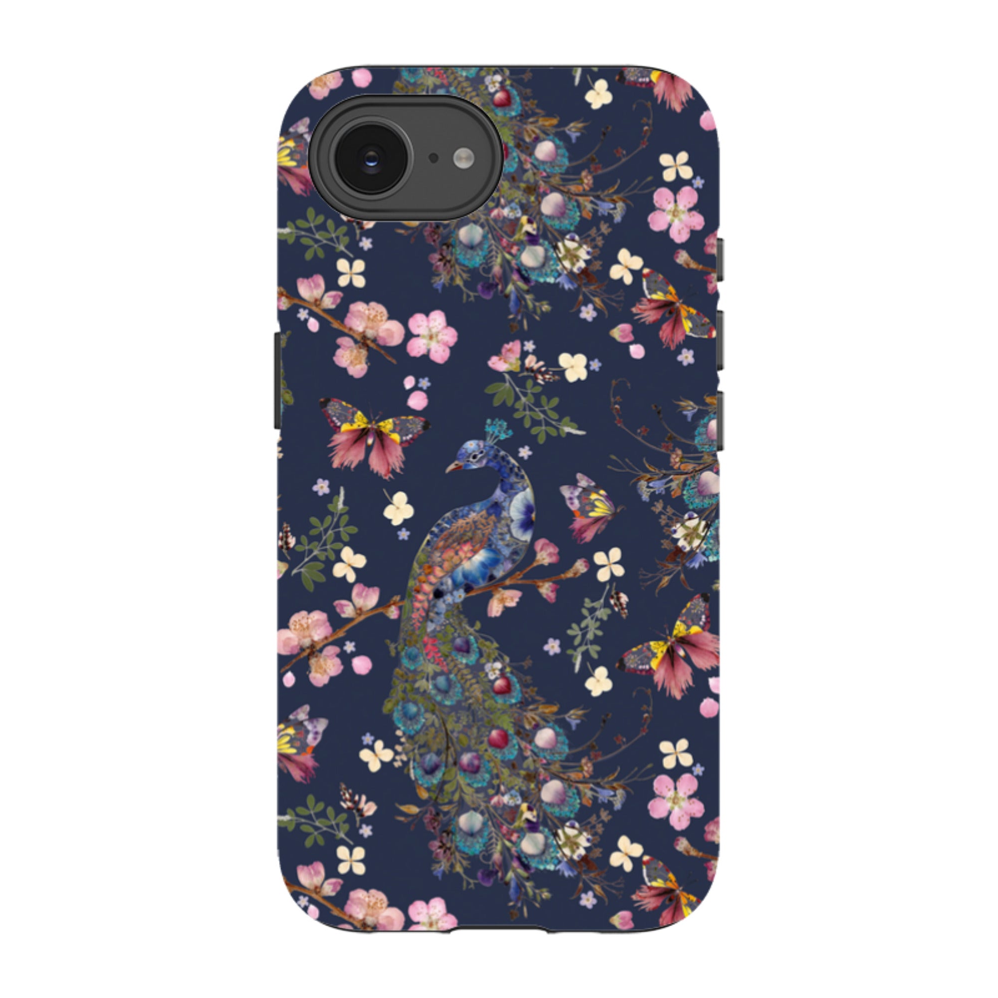 iPhone Tough Case - Peacock and Cherry Blossoms Iris By Helen Ahpornsiri