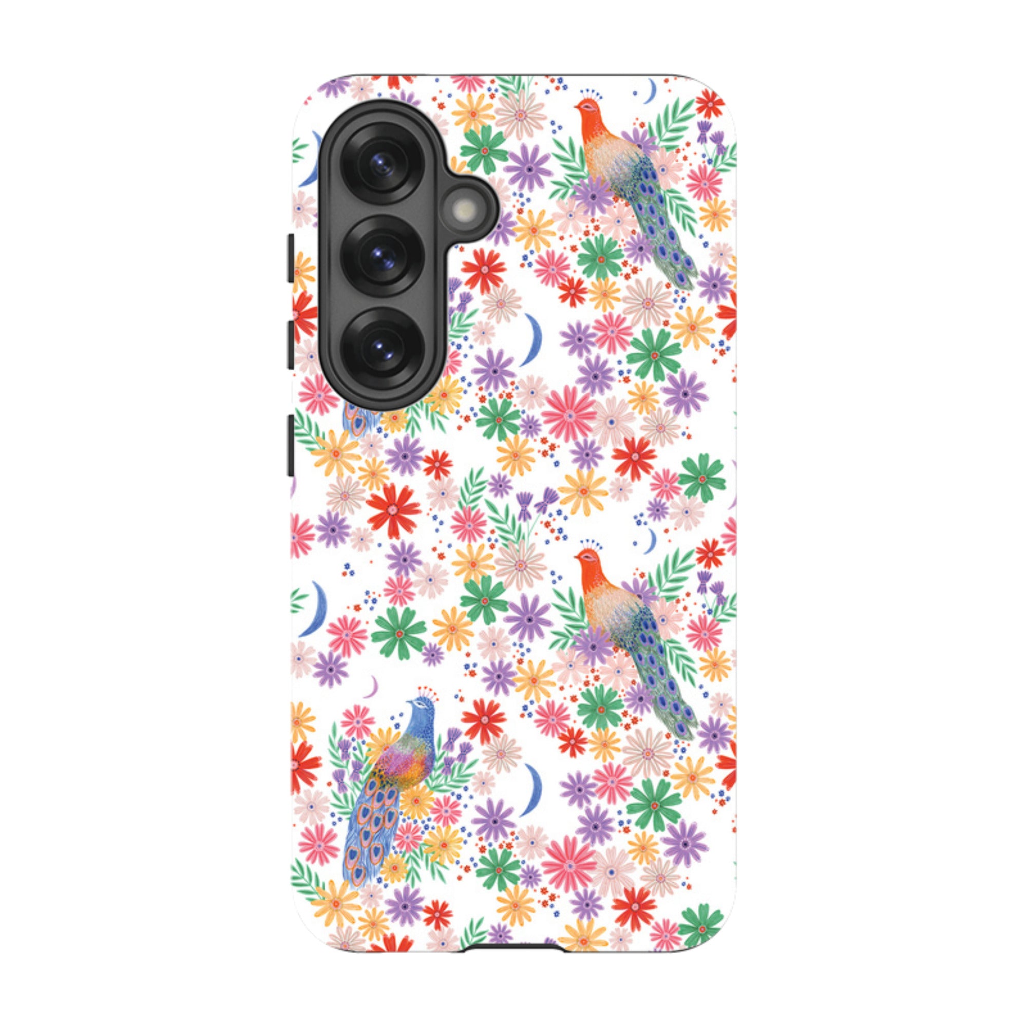 Samsung Tough Case - Peacock Pattern White By Lee Foster Wilson
