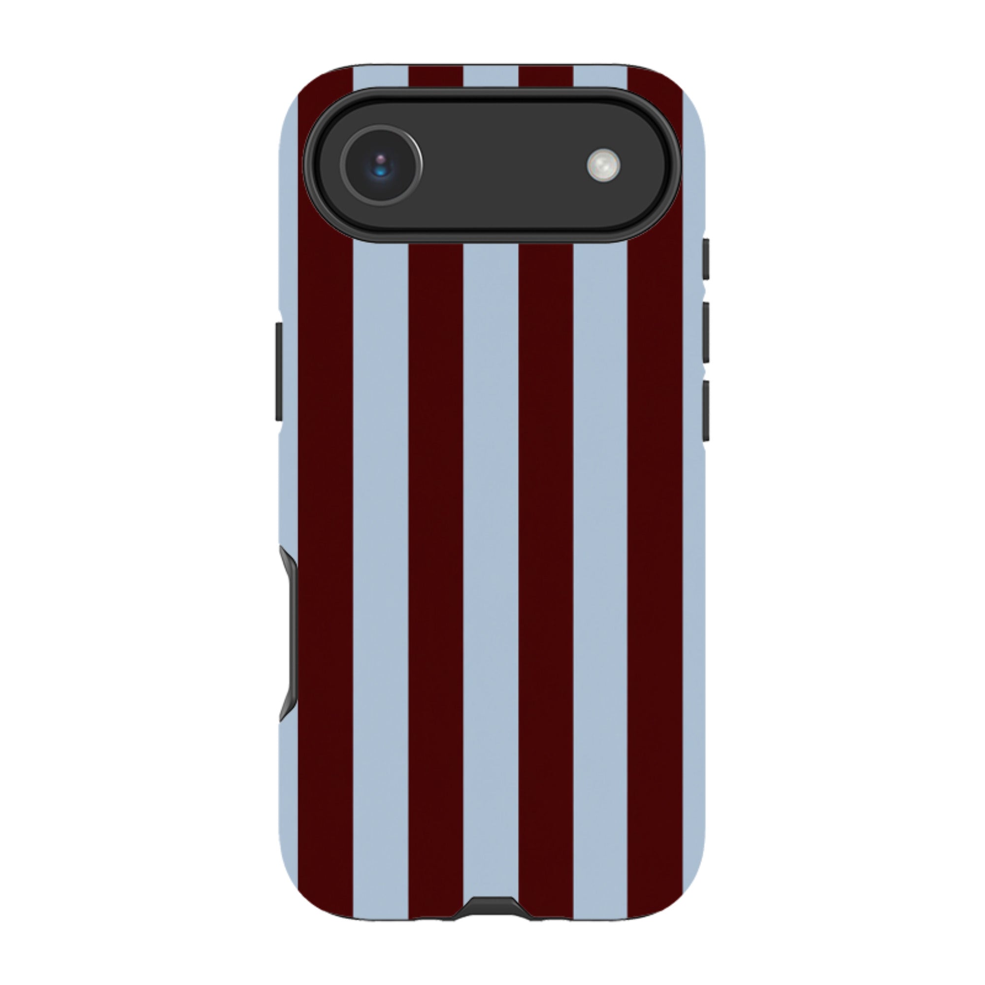 iPhone Tough Case - Claret & Sky Blue Stripe