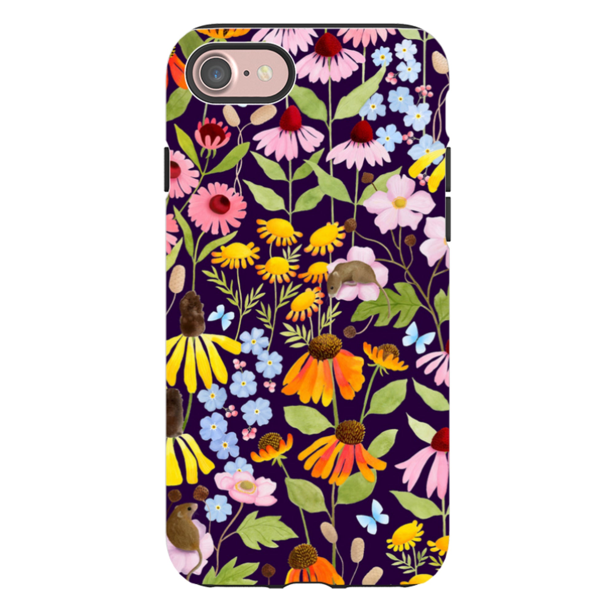 iPhone Tough Case - Mice And Wildflowers By Bex Parkin