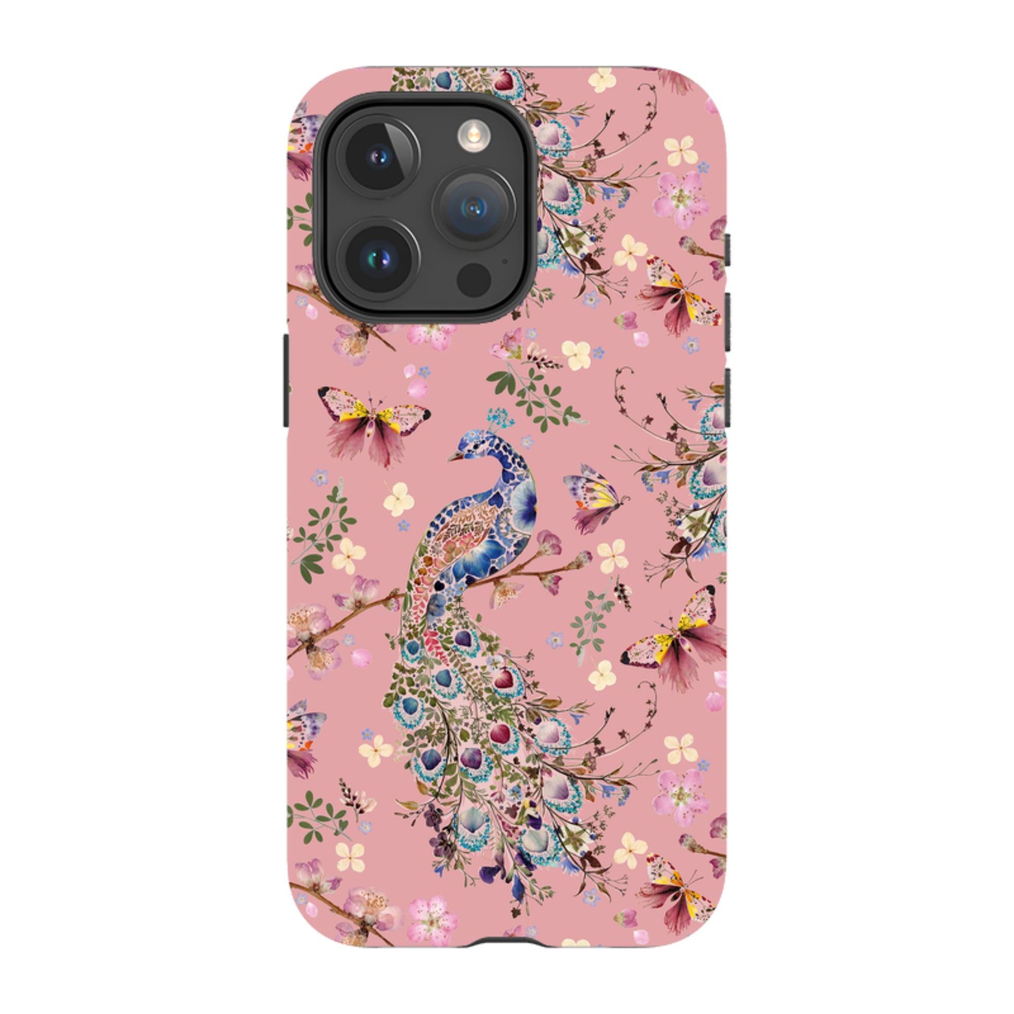 iPhone Tough Case - Peacock and Cherry Blossoms Lupine By Helen Ahpornsiri