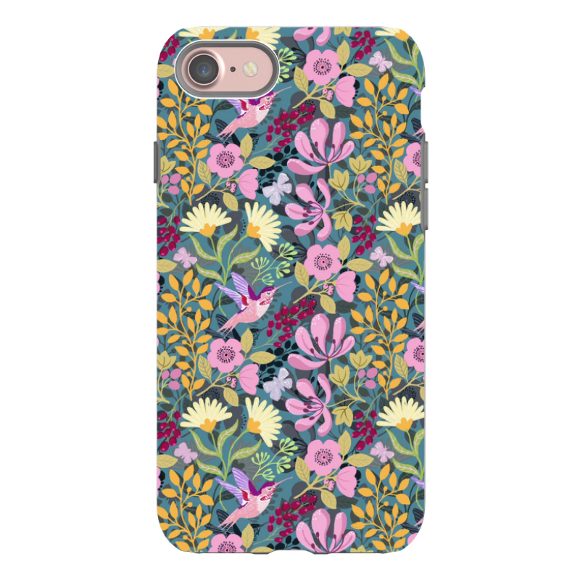 iPhone Tough Case - Hummingbird Pattern By Bex Parkin