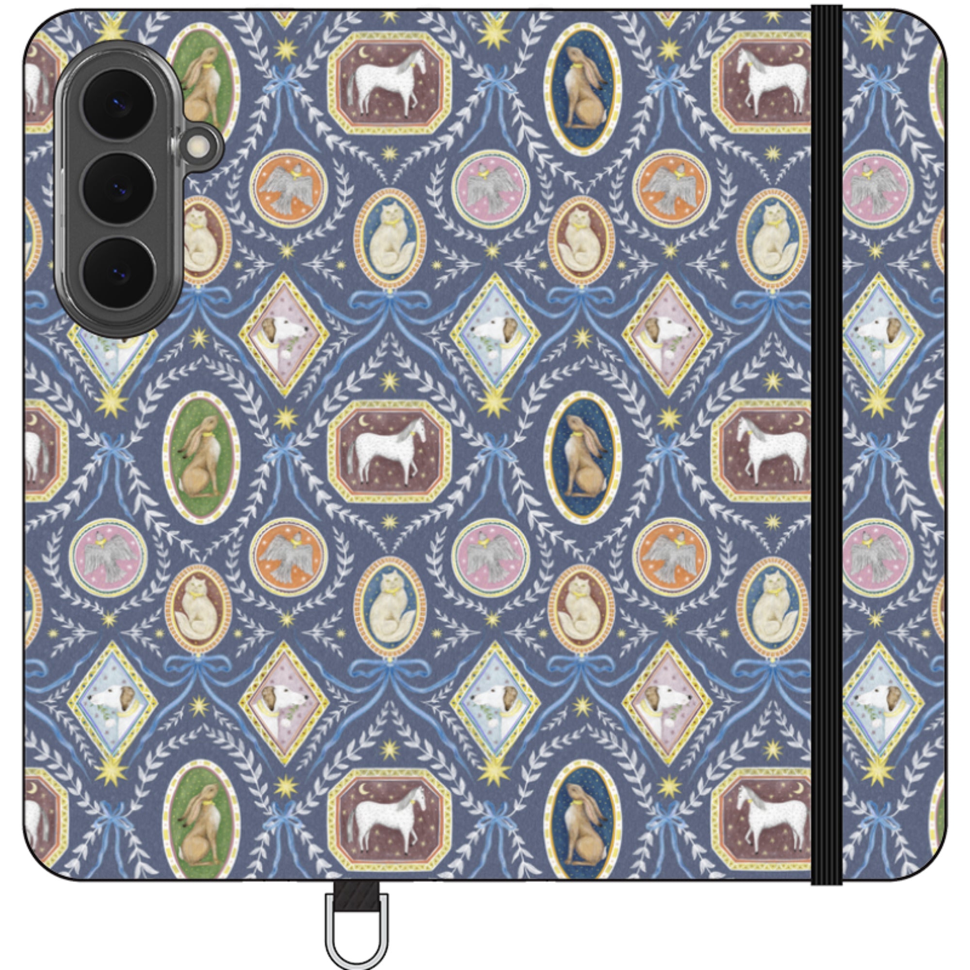 Charleston Dusk Blue Wallet Case By Catherine Rowe