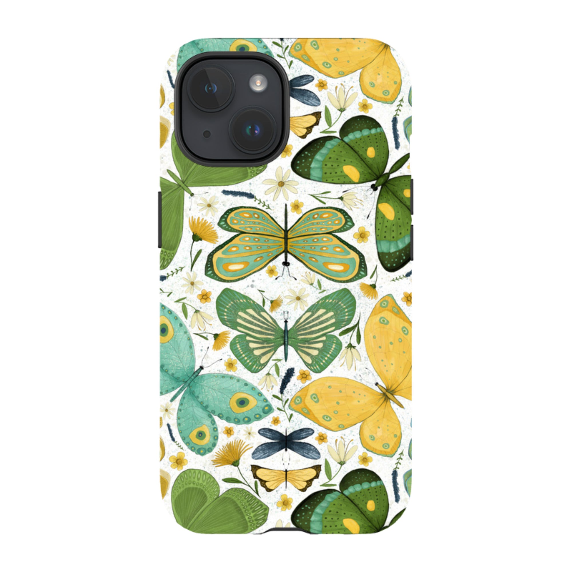 iPhone Tough Case - Green Butterflies By Maja Lindberg