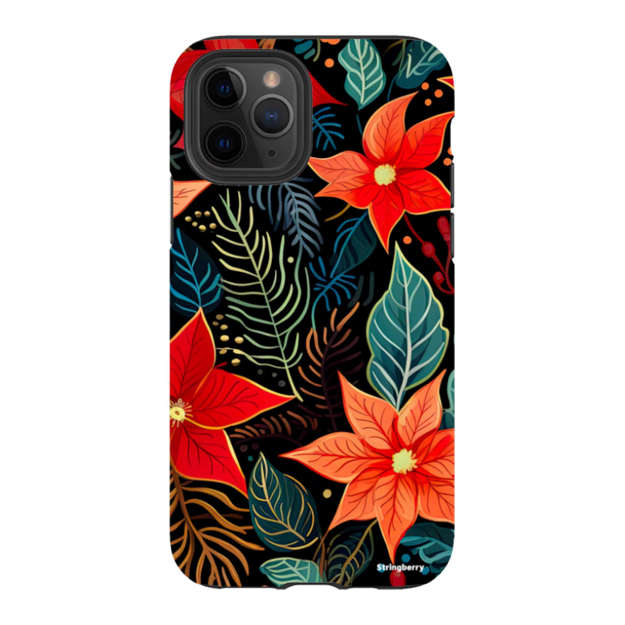 iPhone Tough Case - Red Winter Floral