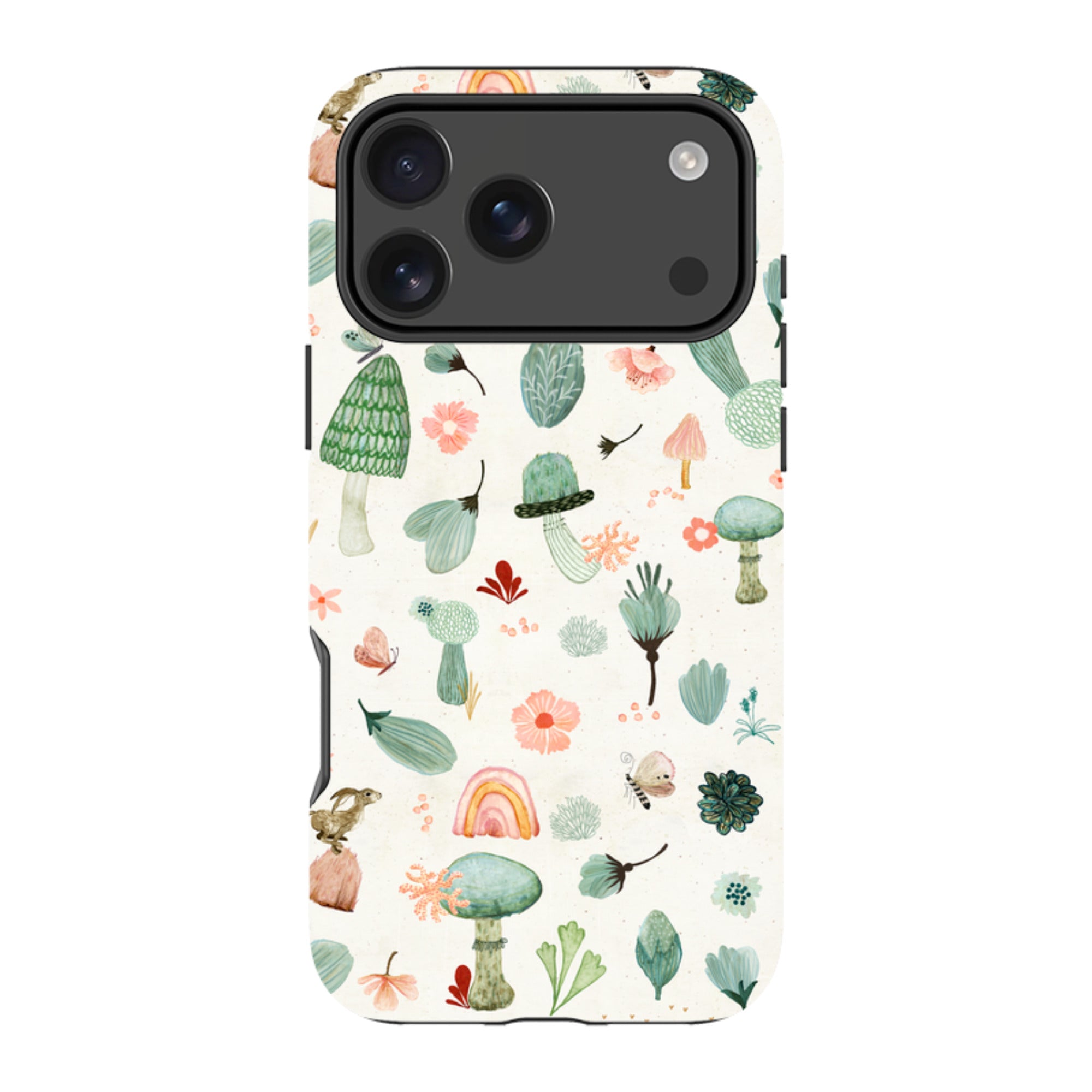 iPhone MagSafe Tough Case - Mushroom World Cream By Katherine Quinn