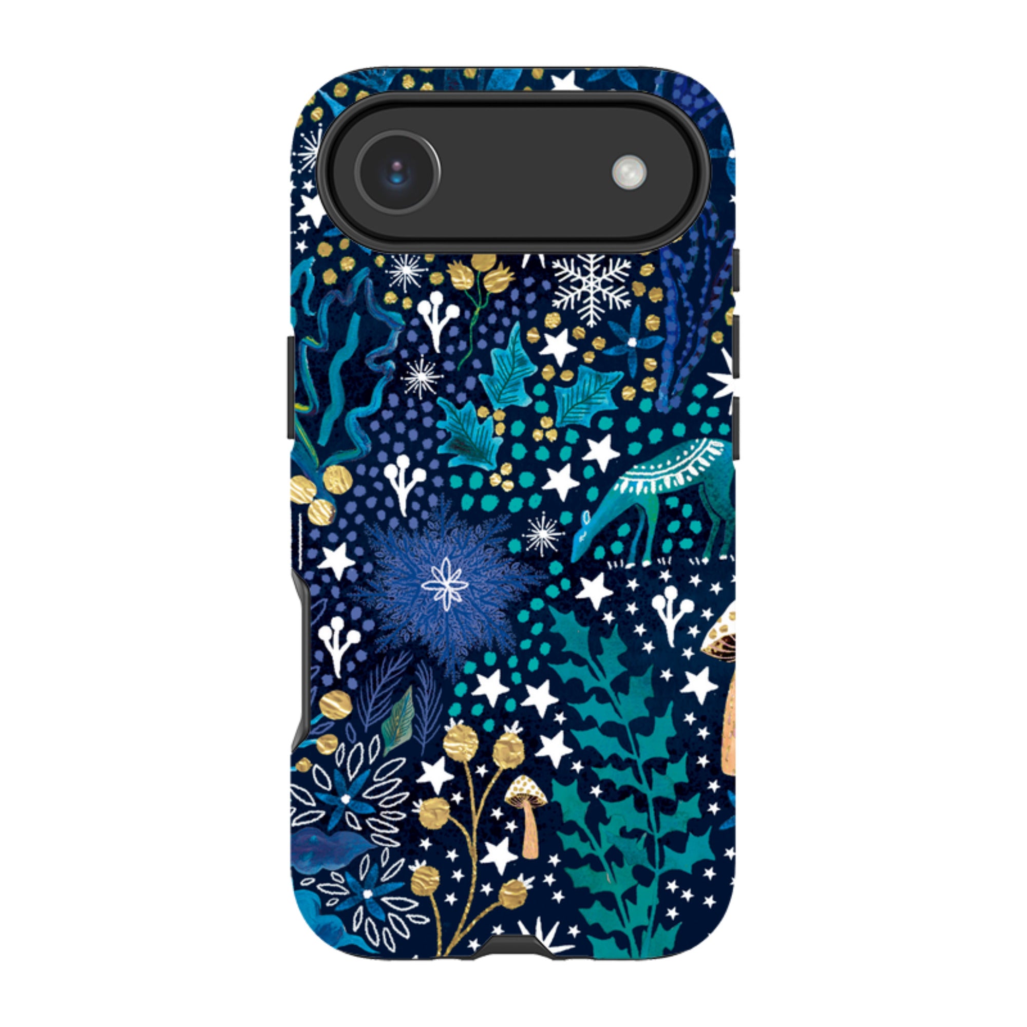 iPhone MagSafe Tough Case - Winter Flowers Teal By Emma Frances Grant