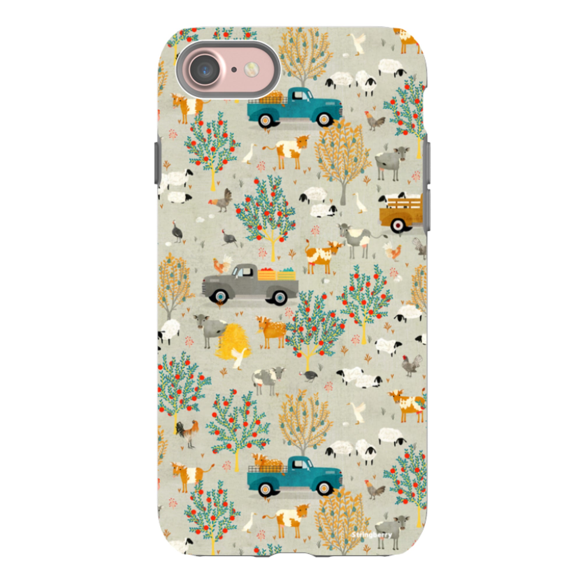 iPhone Tough Case - Farm Life Grey By Katherine Quinn