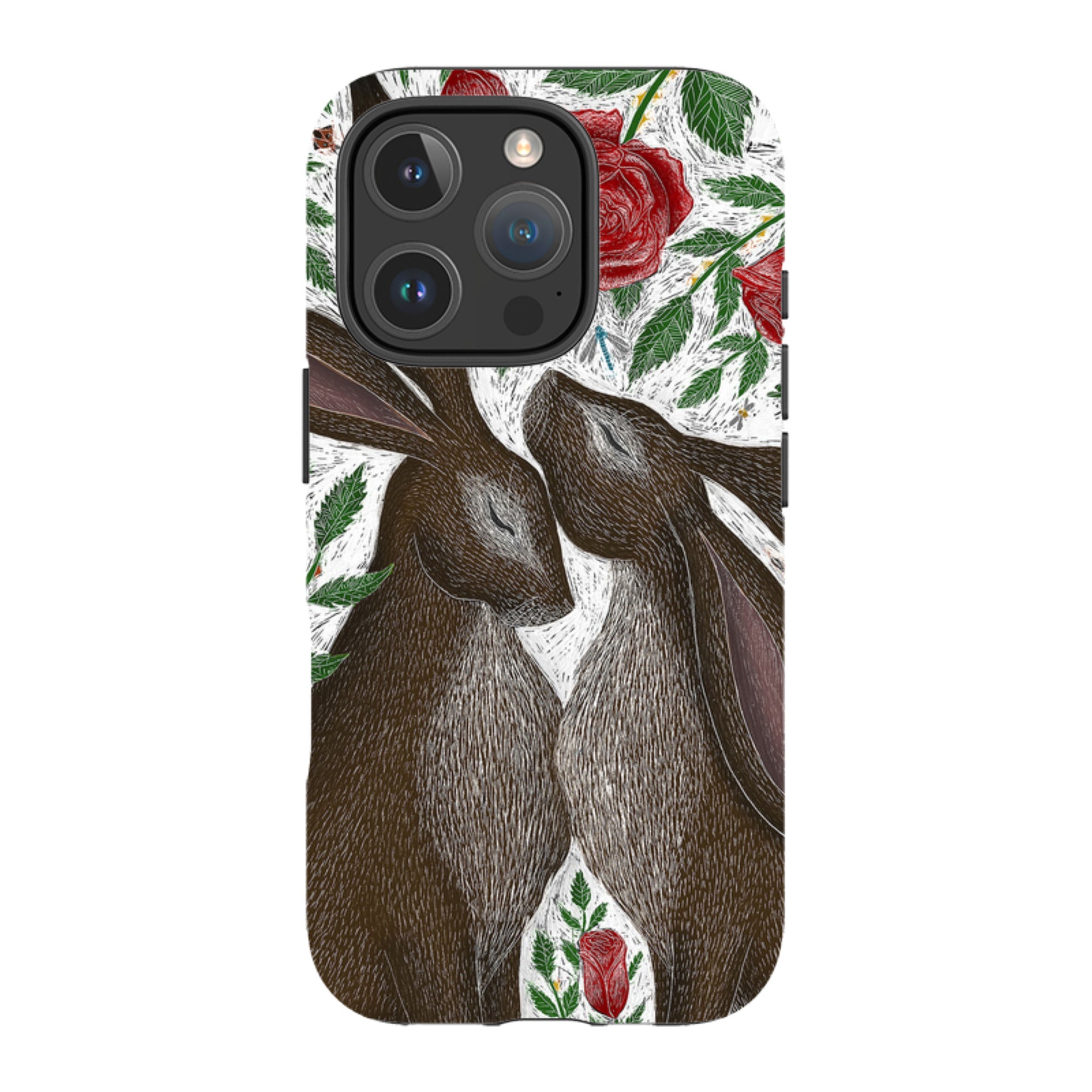 iPhone MagSafe Tough Case - Hares and Red Roses By Catherine Rowe