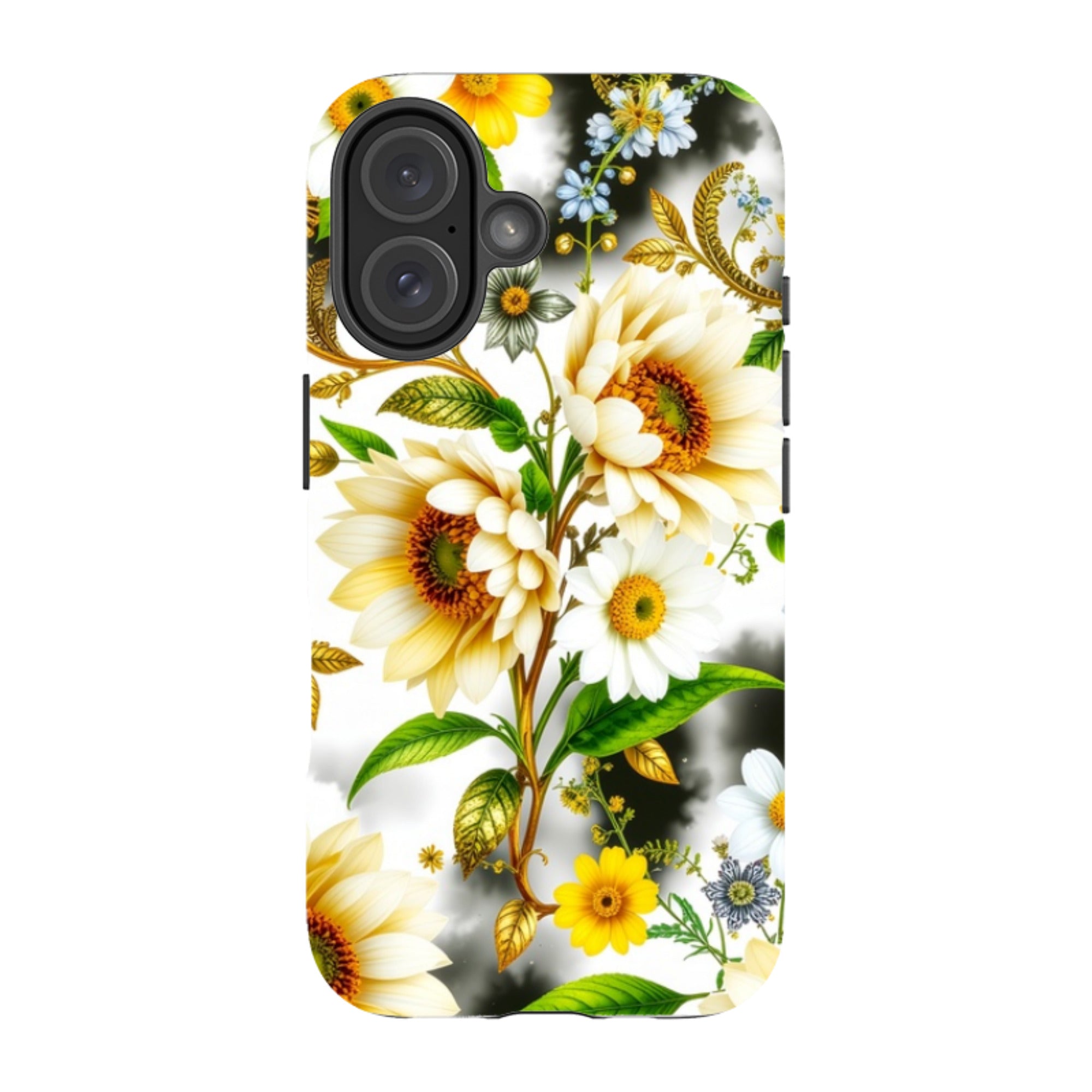 iPhone MagSafe Tough Case - Gold Flowers