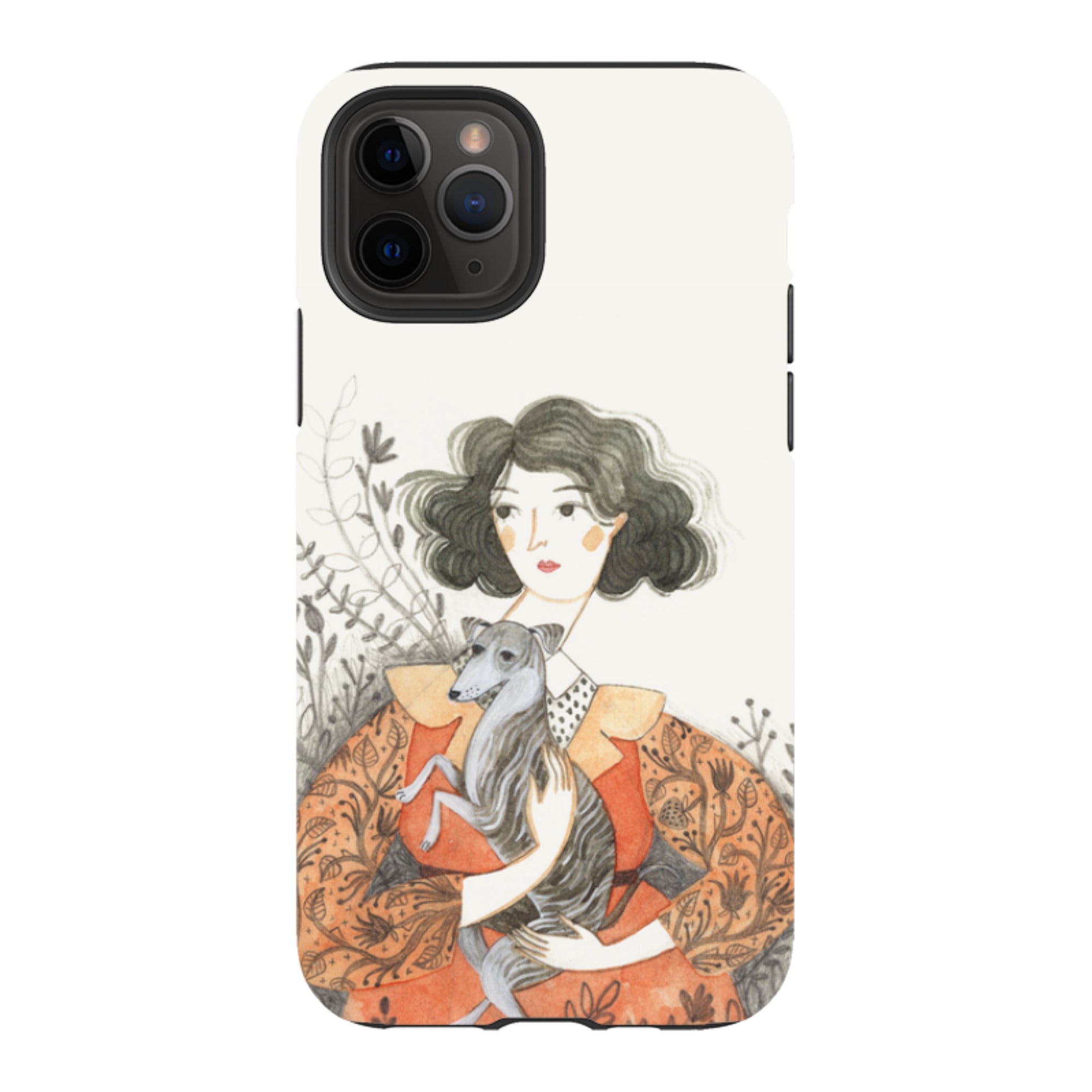 iPhone Tough Case - Lady With Whippet By Meghann Rader