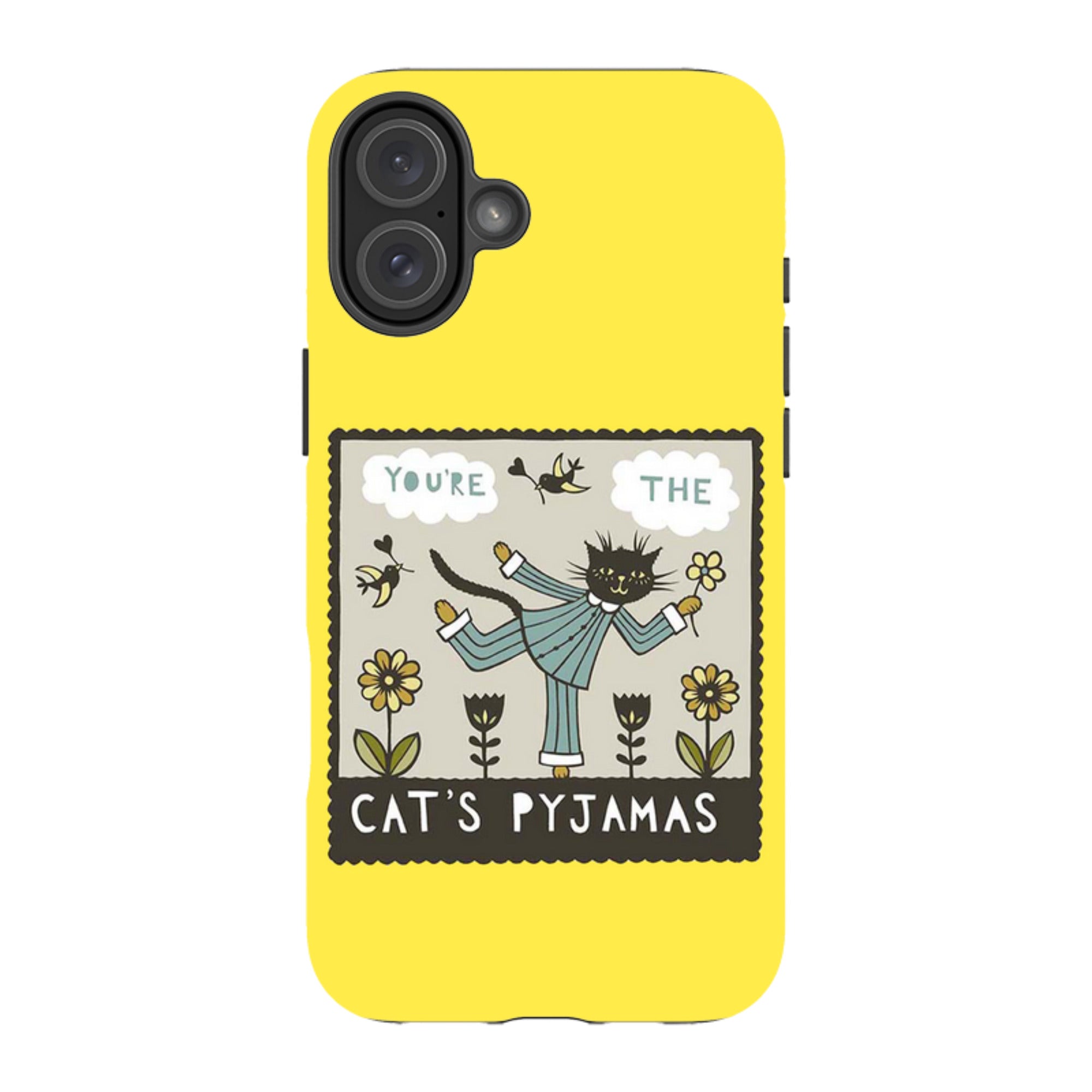iPhone Tough Case - Cats Pyjamas Yellow By Suzy Taylor