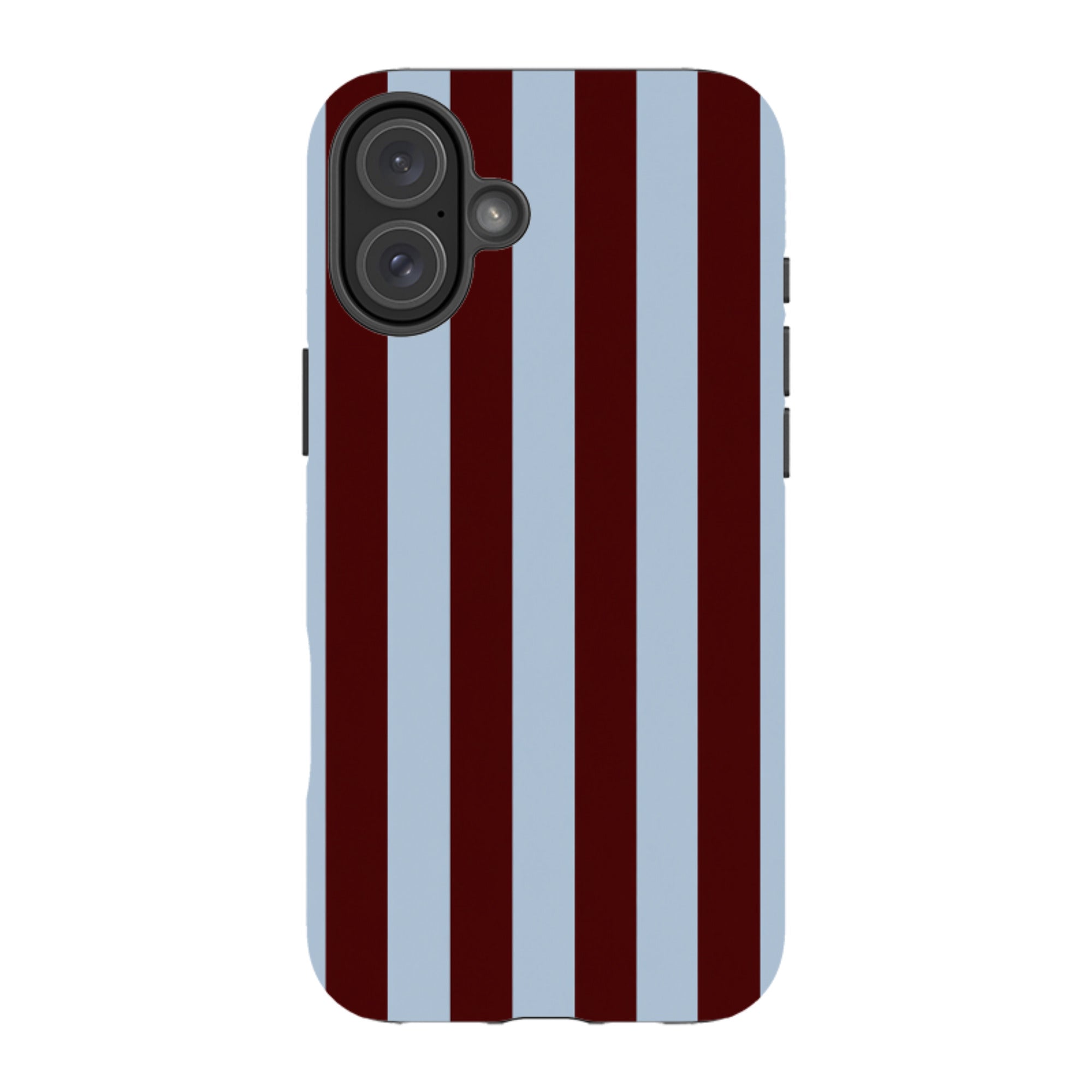 iPhone Tough Case - Claret & Sky Blue Stripe